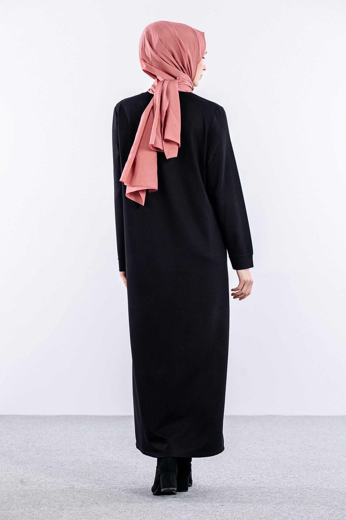 24137 Elbise 44-46-48 - Siyah - 4