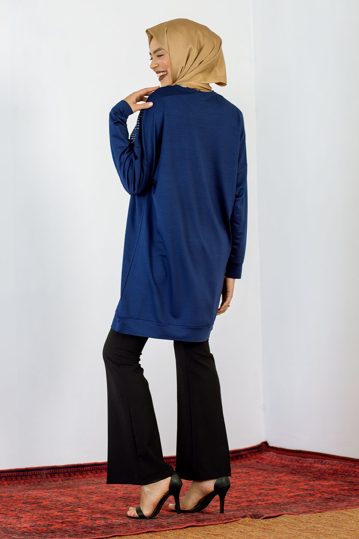 24138 Tunik 44-46 Taşli - Lacivert - 4