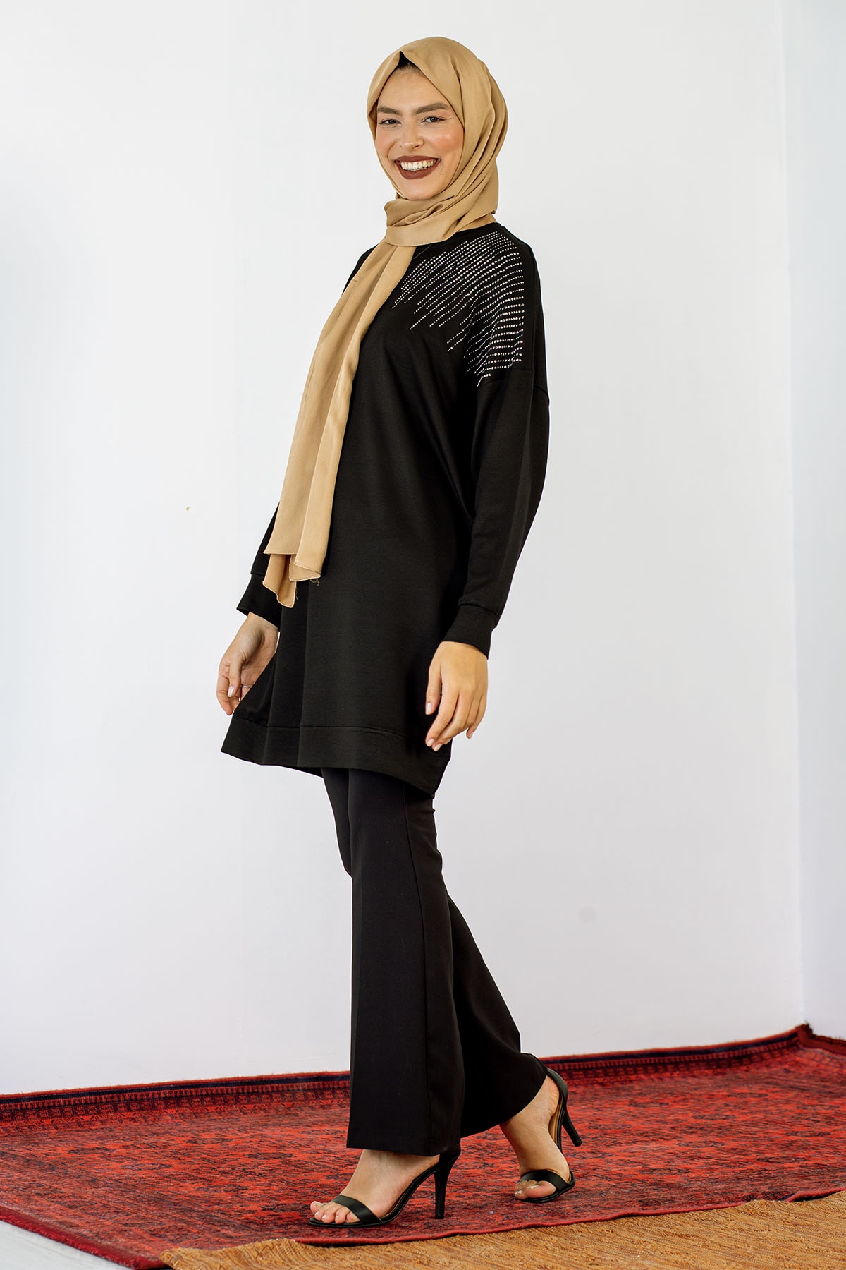 24138 Tunik 44-46 Taşli - Siyah - 4