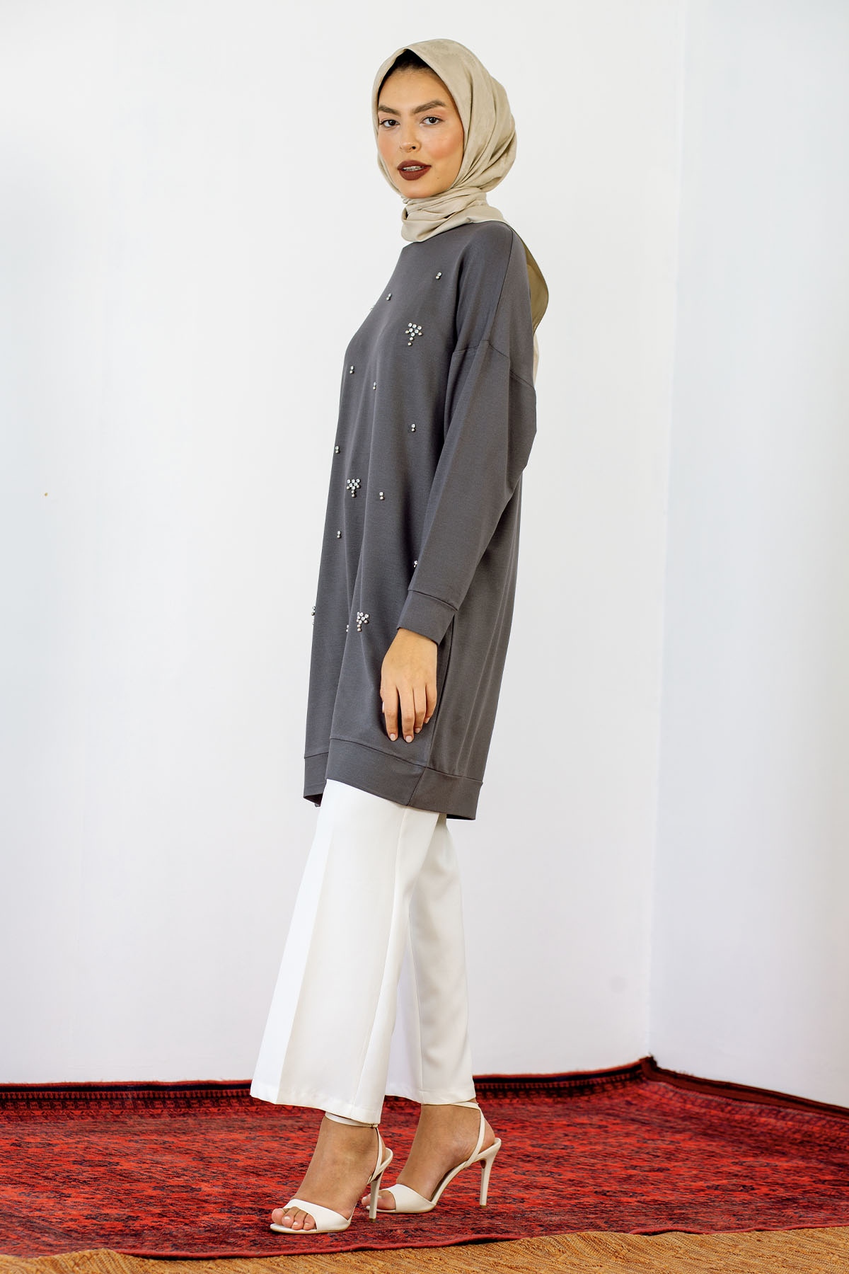 24139 Tunik 44-46 İnci - Gri - 5