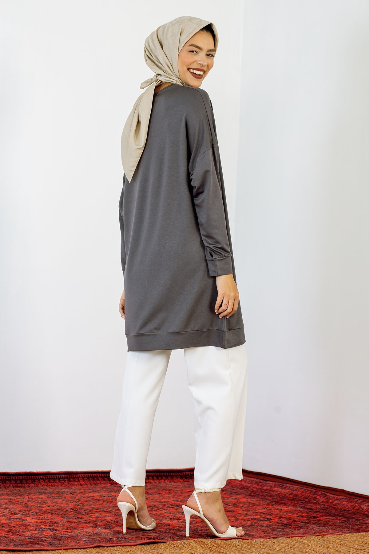 24139 Tunik 44-46 İnci - Gri - 6