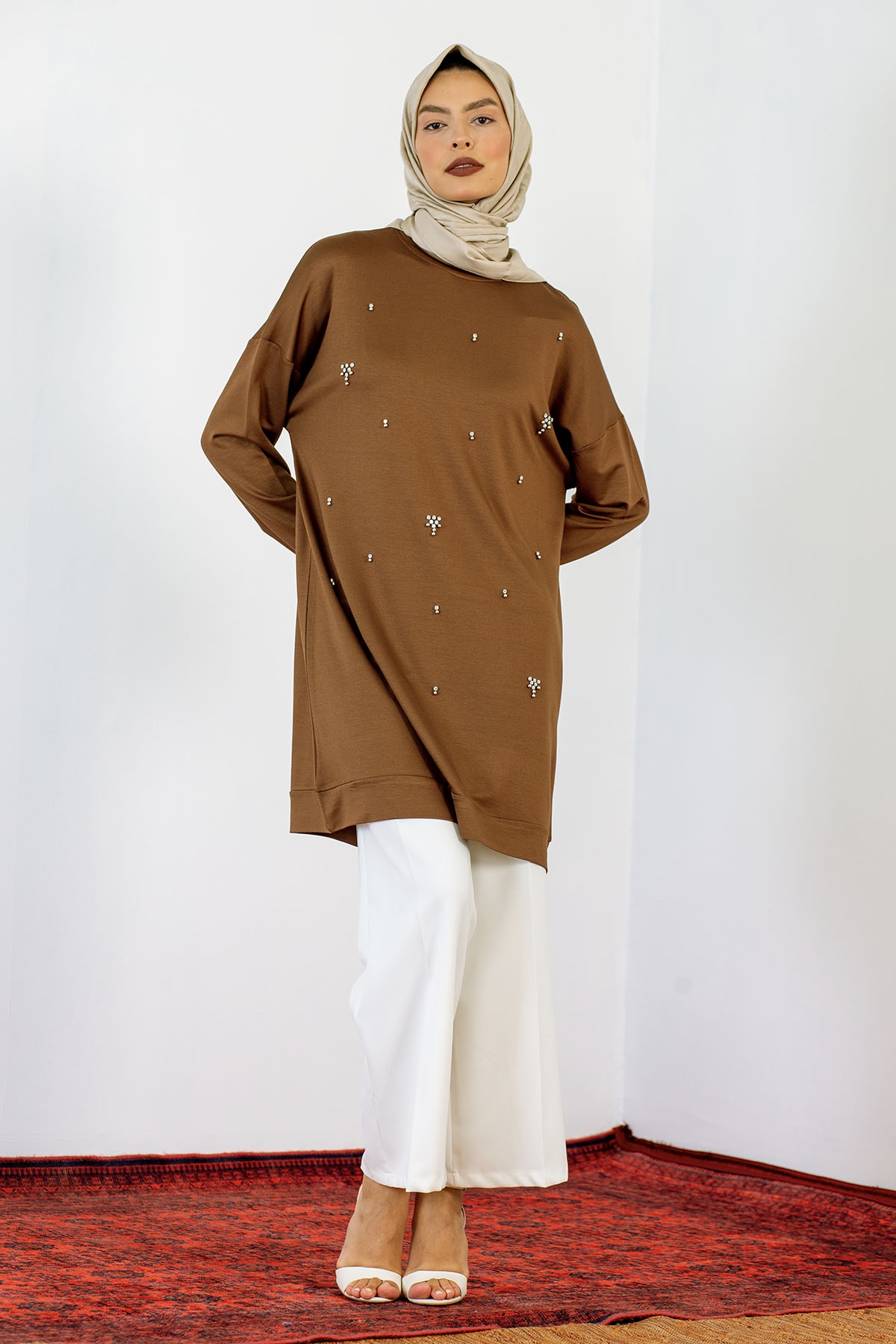 24139 Tunik 44-46 İnci - Kahve - 3