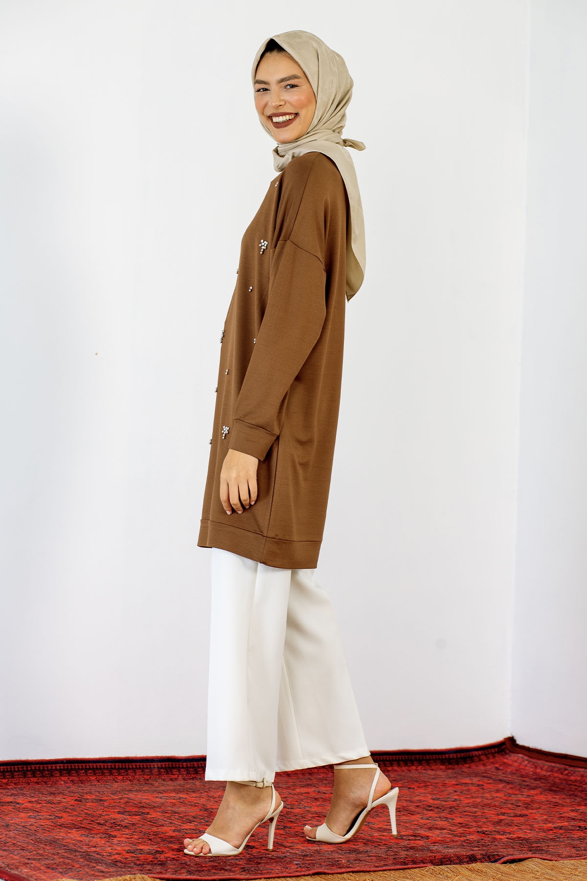 24139 Tunik 44-46 İnci - Kahve - 4