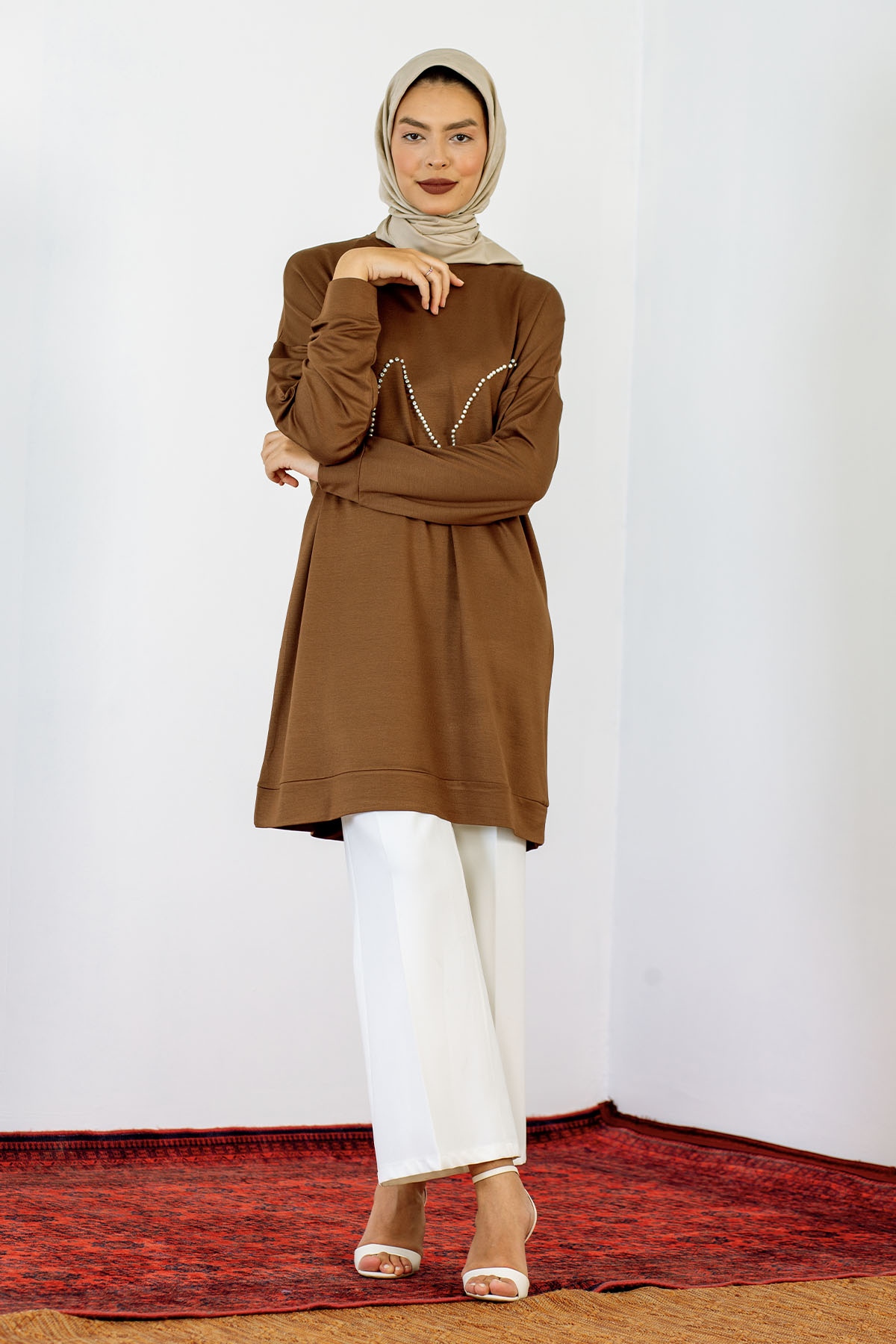 24140 Tunik 44-46 Taş - Kahve - 1