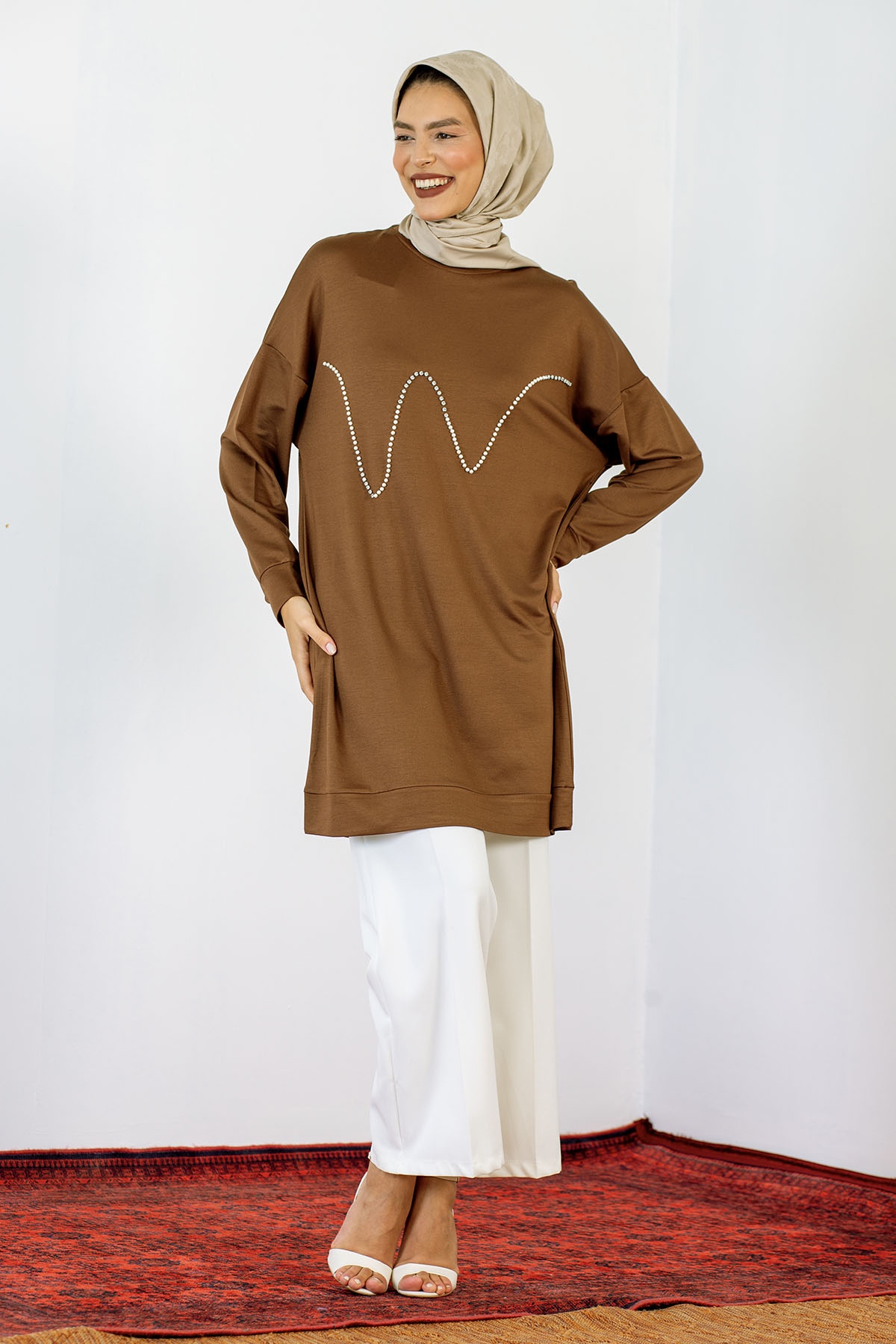 24140 Tunik 44-46 Taş - Kahve - 2