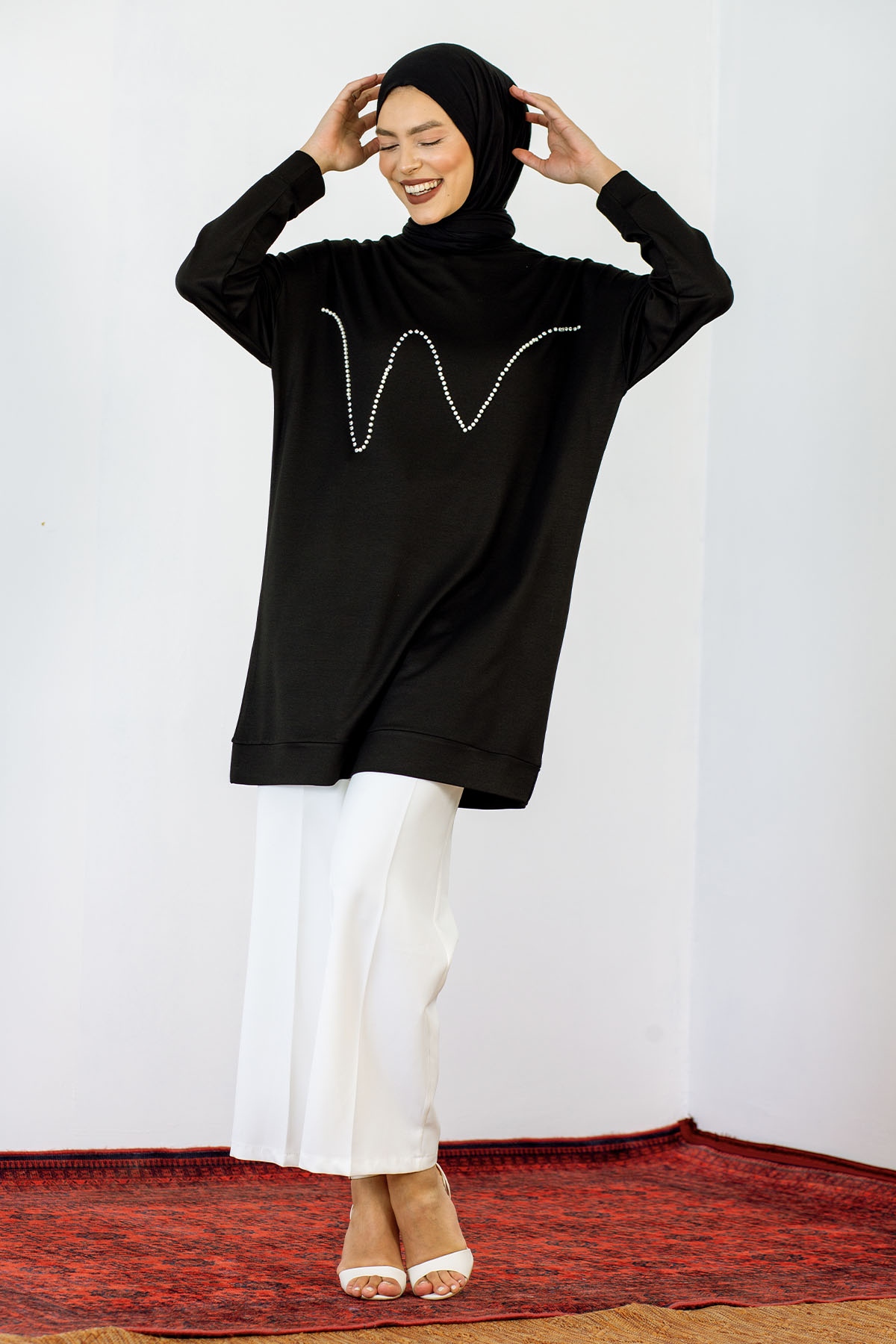 24140 Tunik 44-46 Taş - Siyah - 1