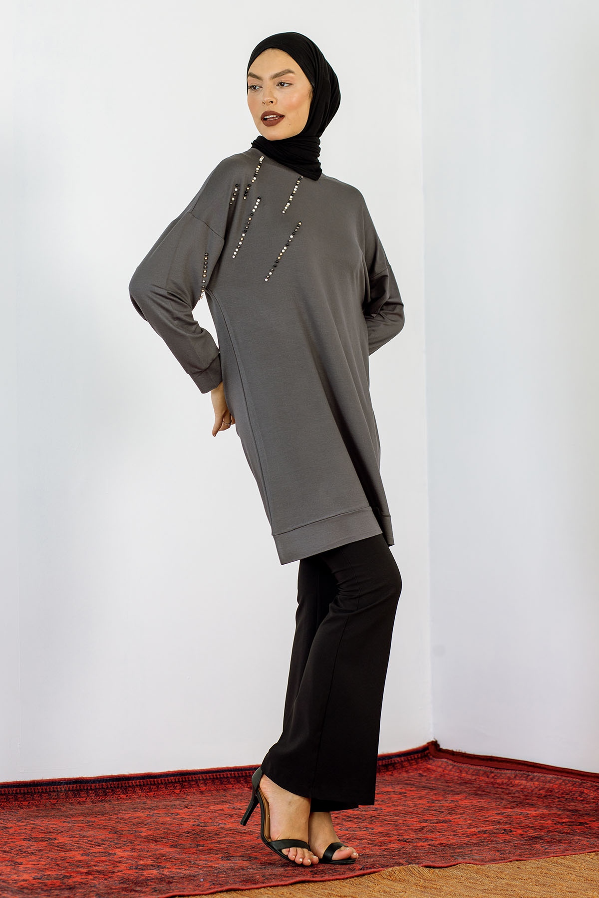 24159 Tunik 44-46 İnci - Gri - 2