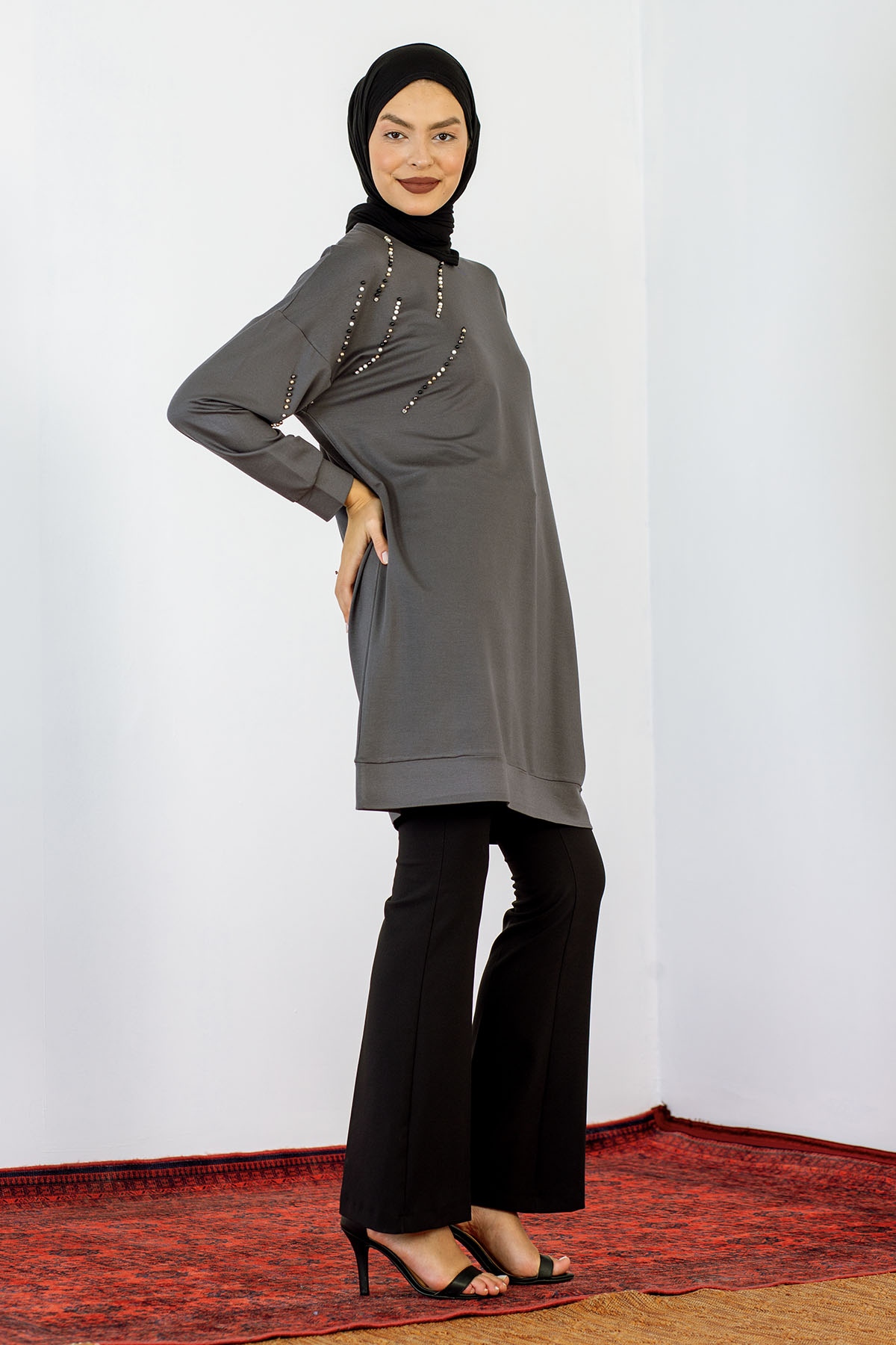 24159 Tunik 44-46 İnci - Gri - 3