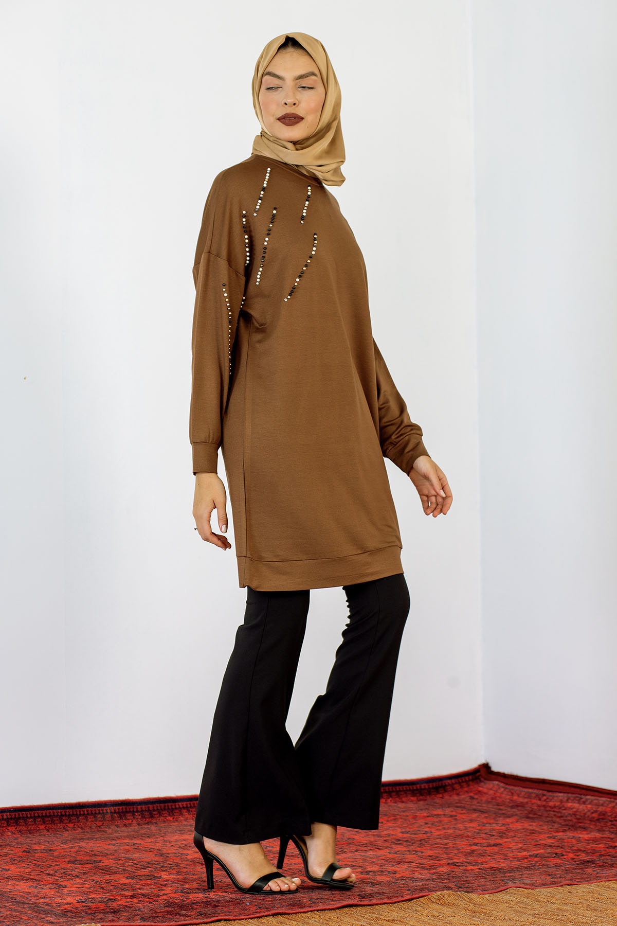 24159 Tunik 44-46 İnci - Kahve - 4