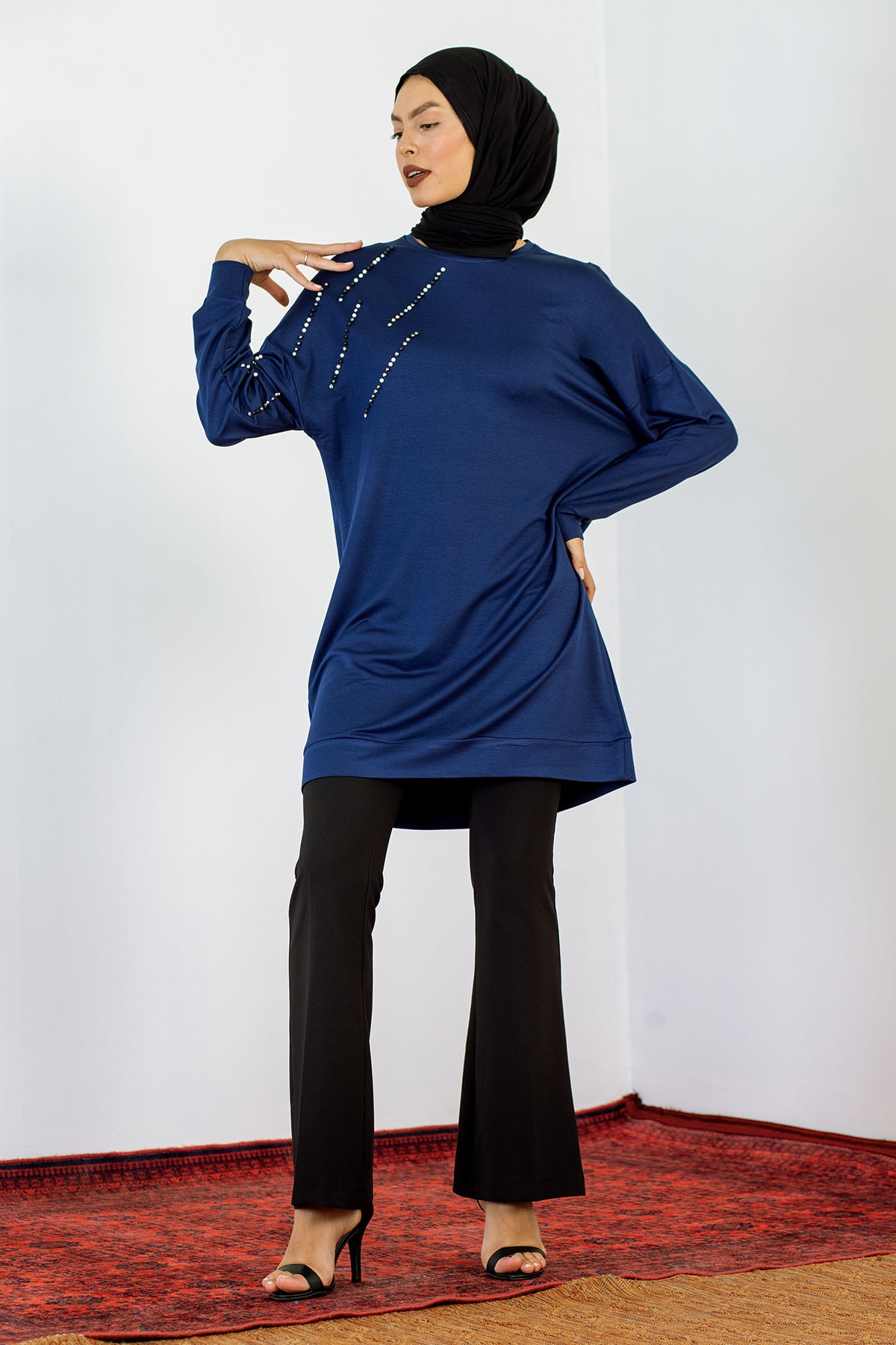 24159 Tunik 44-46 İnci - Lacivert - 1