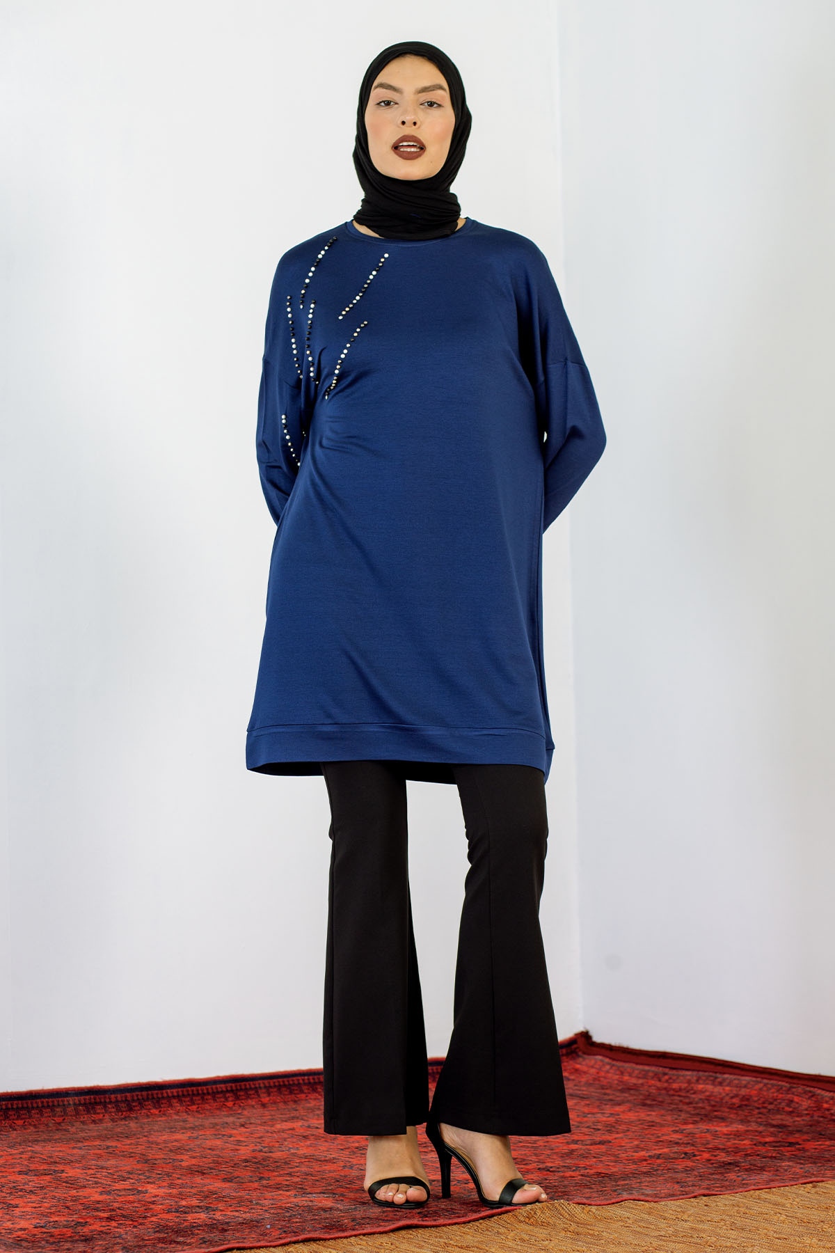 24159 Tunik 44-46 İnci - Lacivert - 2