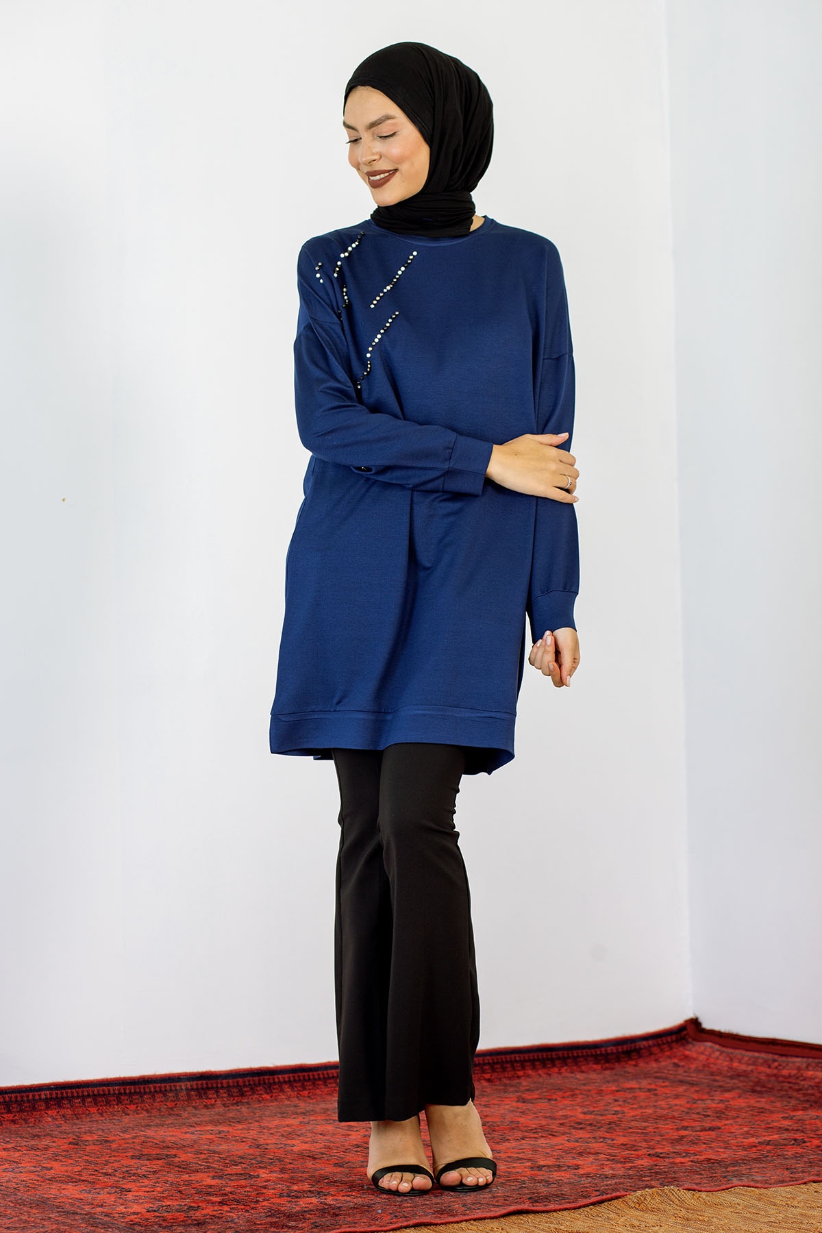 24159 Tunik 44-46 İnci - Lacivert - 3