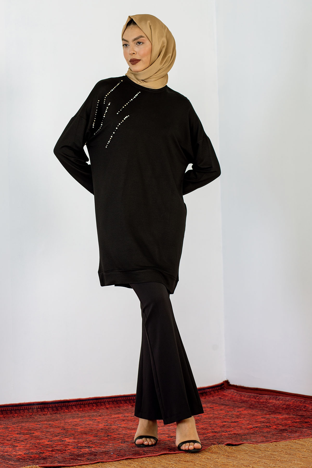 24159 Tunik 44-46 İnci - Siyah - 1