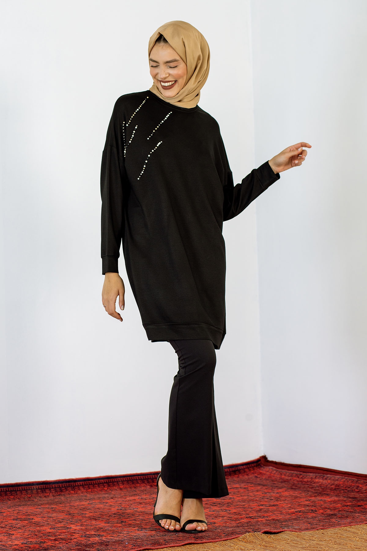 24159 Tunik 44-46 İnci - Siyah - 2