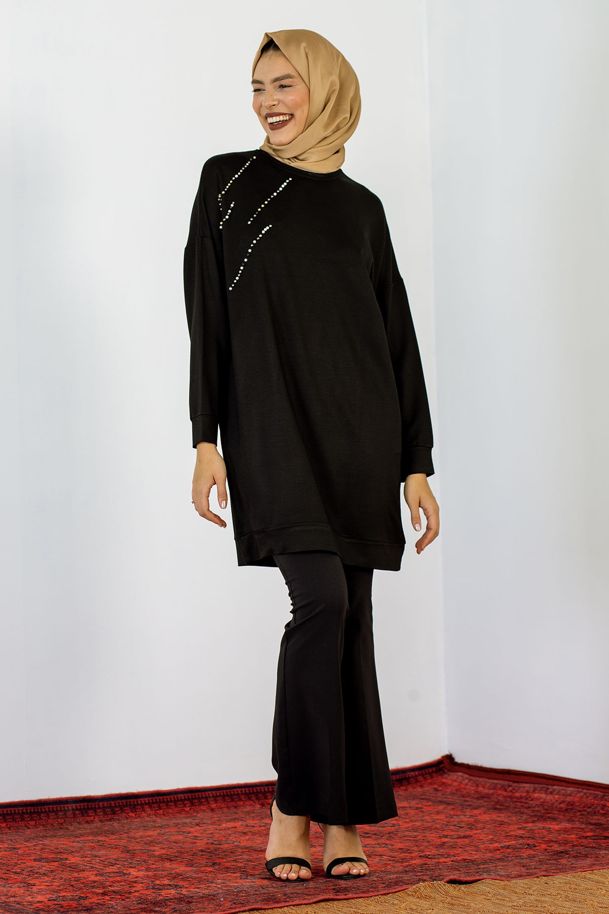 24159 Tunik 44-46 İnci - Siyah - 3