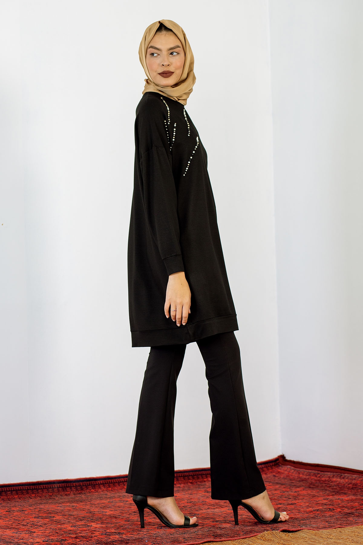 24159 Tunik 44-46 İnci - Siyah - 4