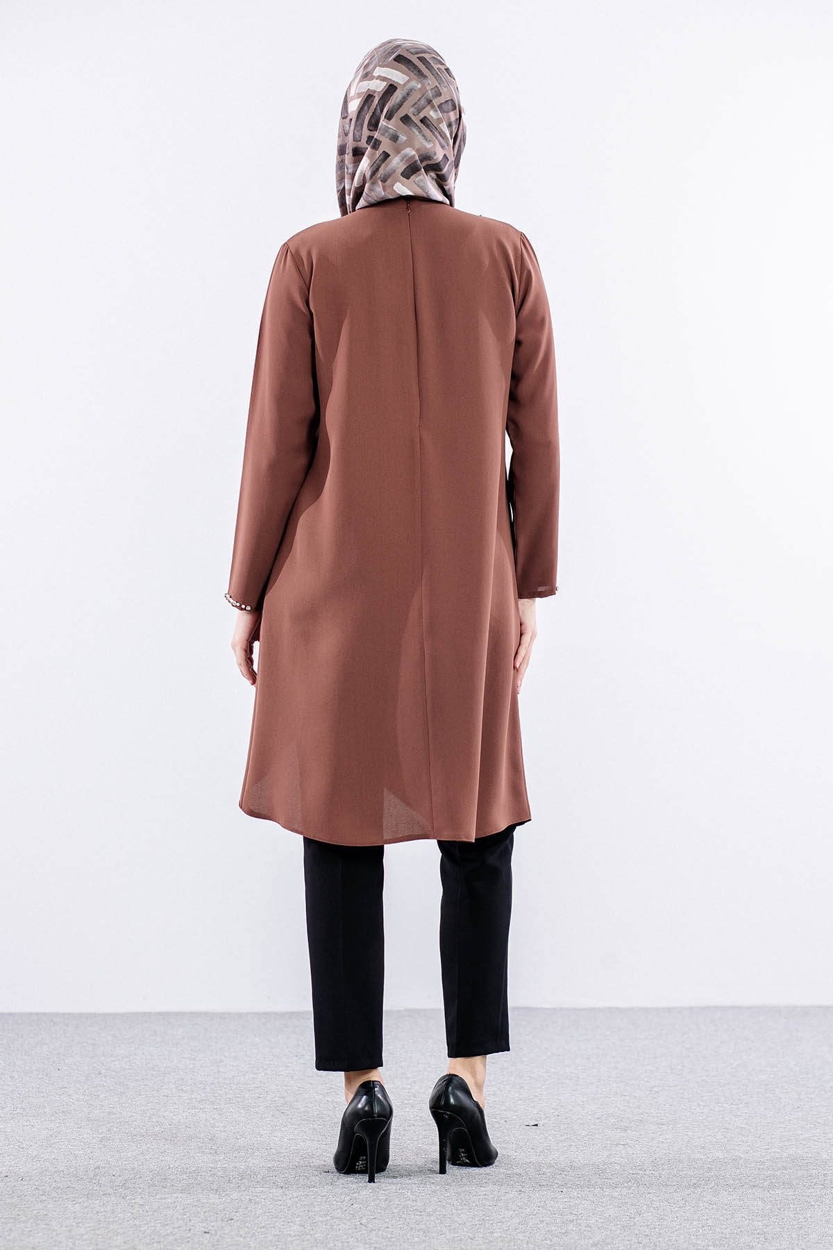 2417 Tunik 42-48 İnci - Kiremit - 5