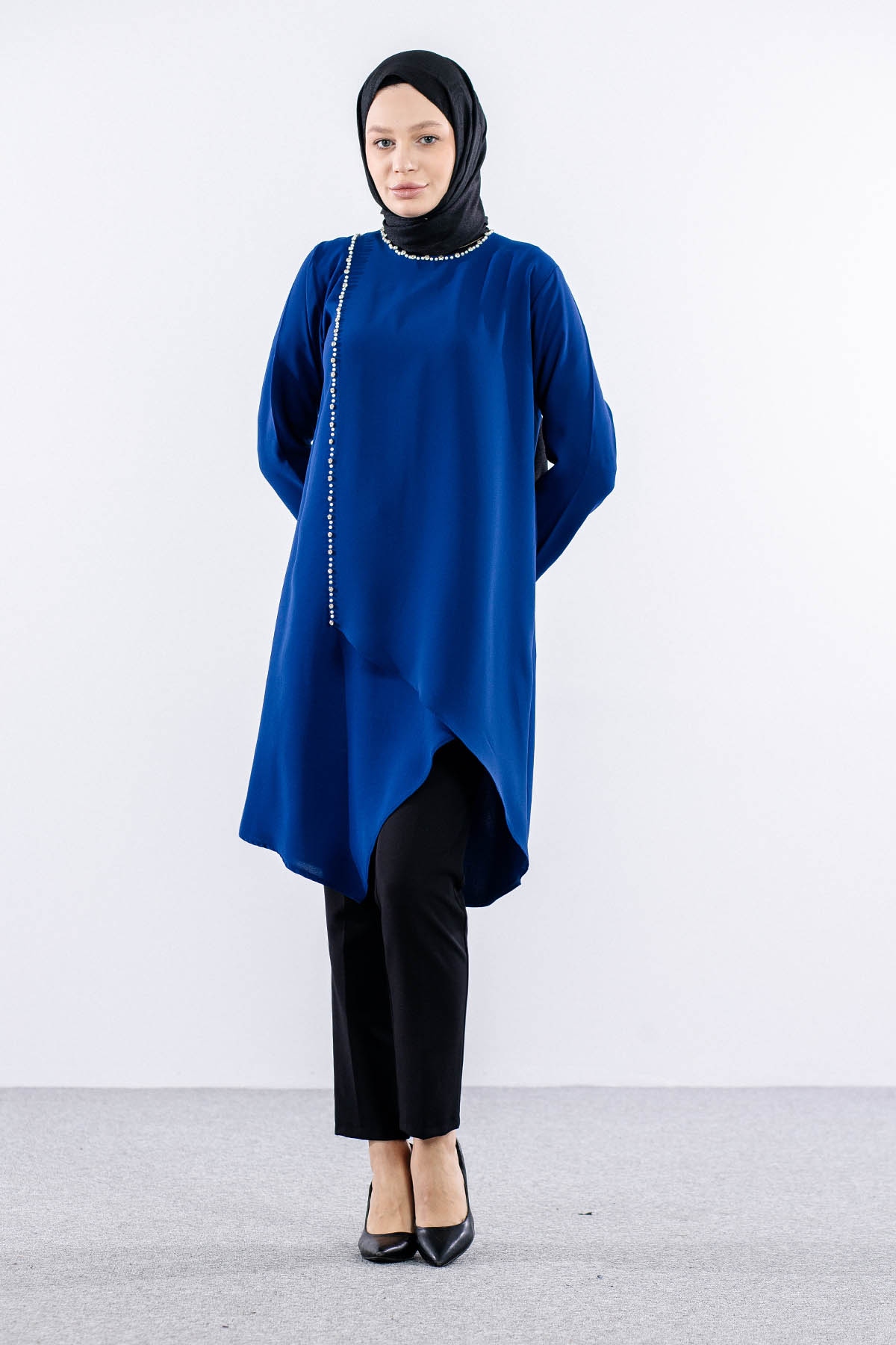 2417 Tunik 42-48 İnci - Sax - 2