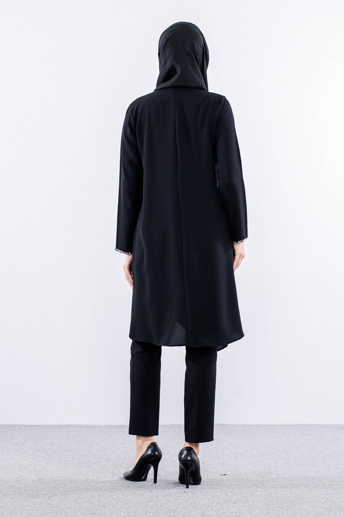 2417 Tunik 42-48 İnci - Siyah - 5