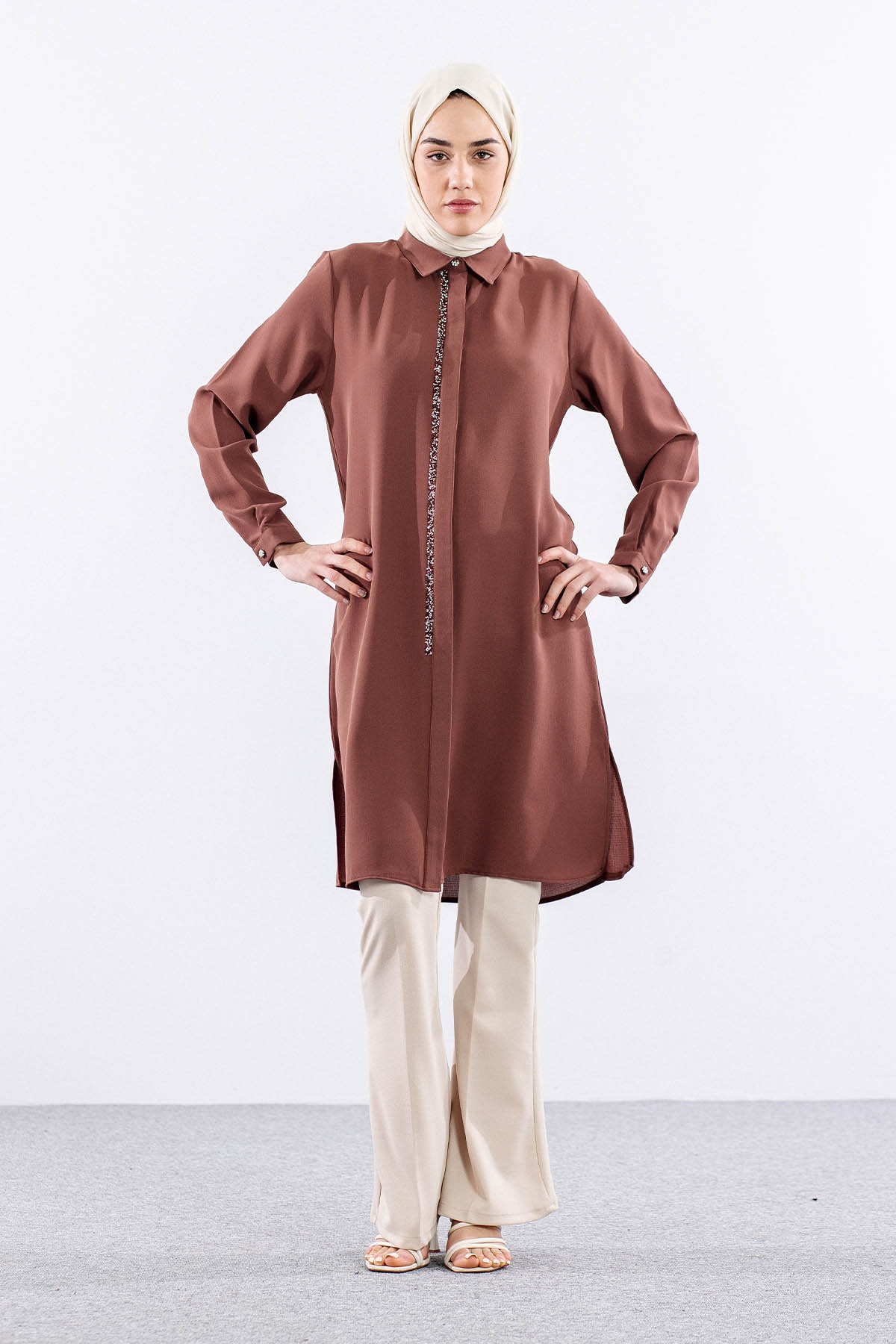 2423 Tunik 42-48 şrt - Kiremit - 1