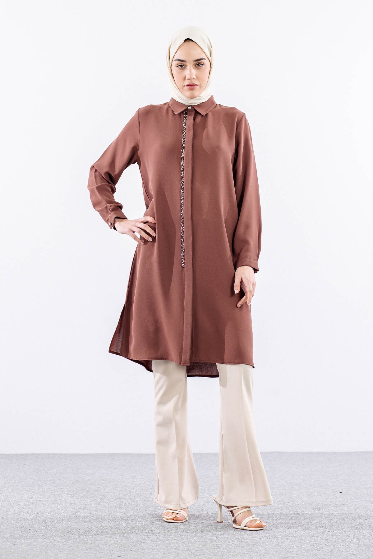 2423 Tunik 42-48 şrt - Kiremit - 2