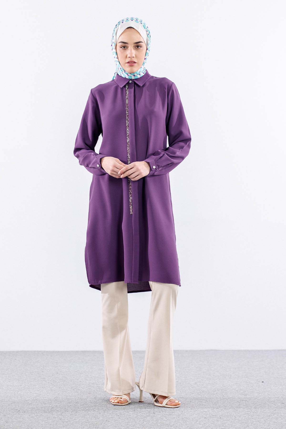 2423 Tunik 42-48 şrt - Lila - 2