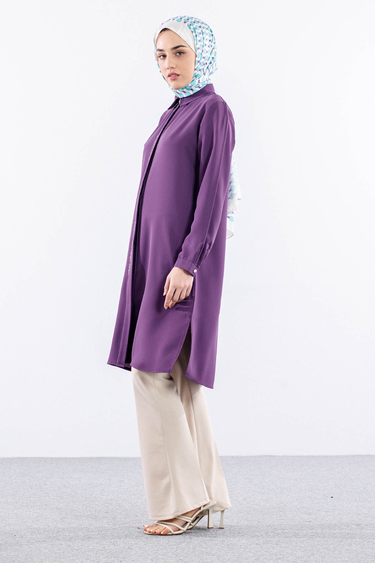 2423 Tunik 42-48 şrt - Lila - 3