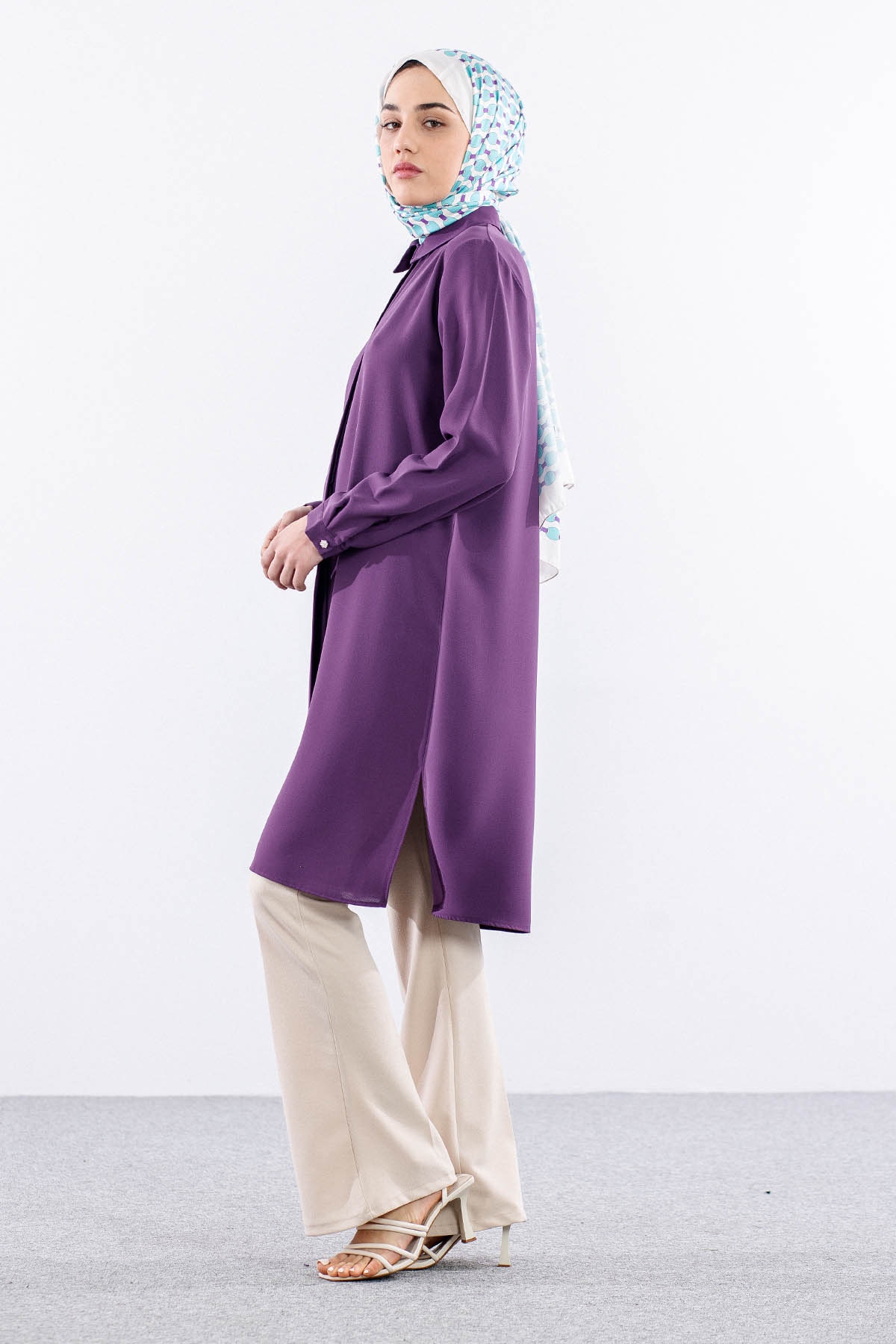 2423 Tunik 42-48 şrt - Lila - 4