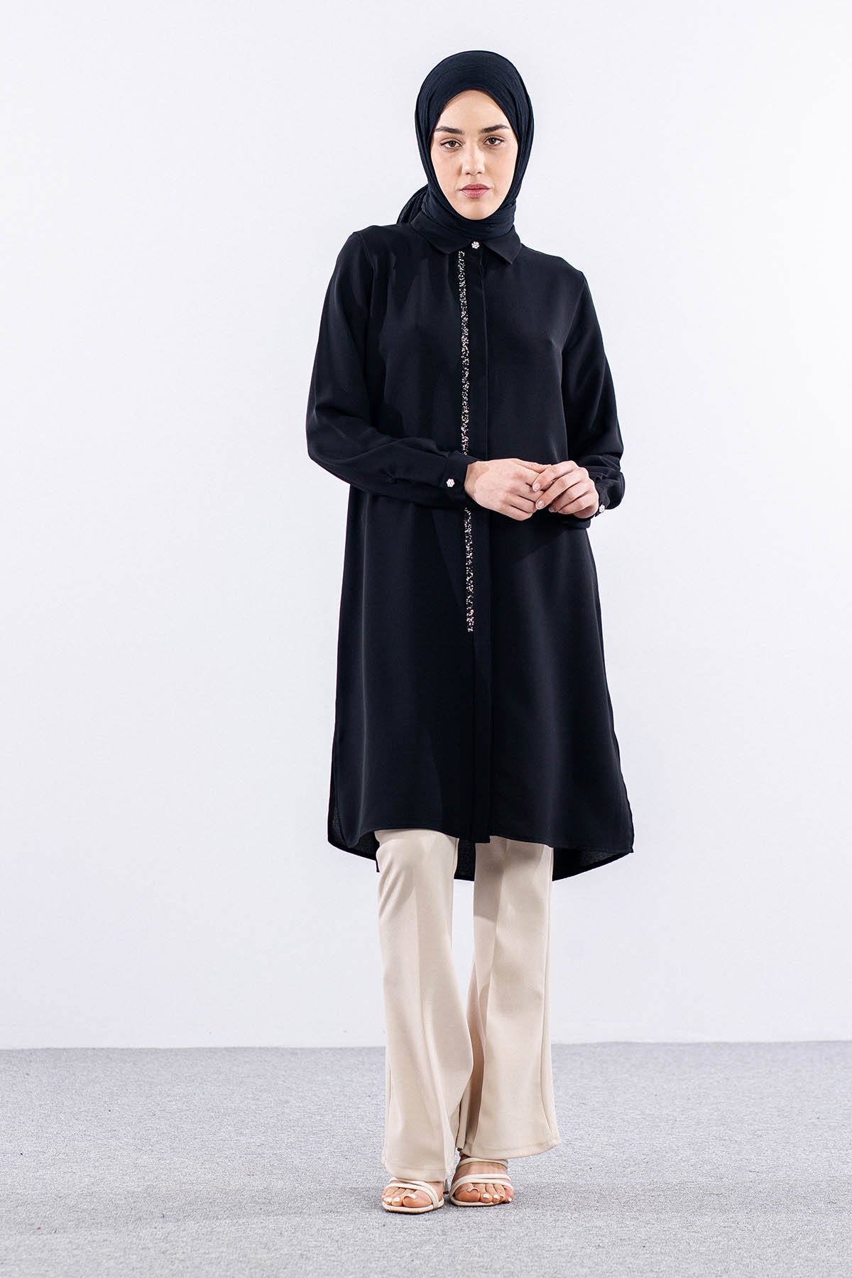 2423 Tunik 42-48 şrt - Siyah - 2