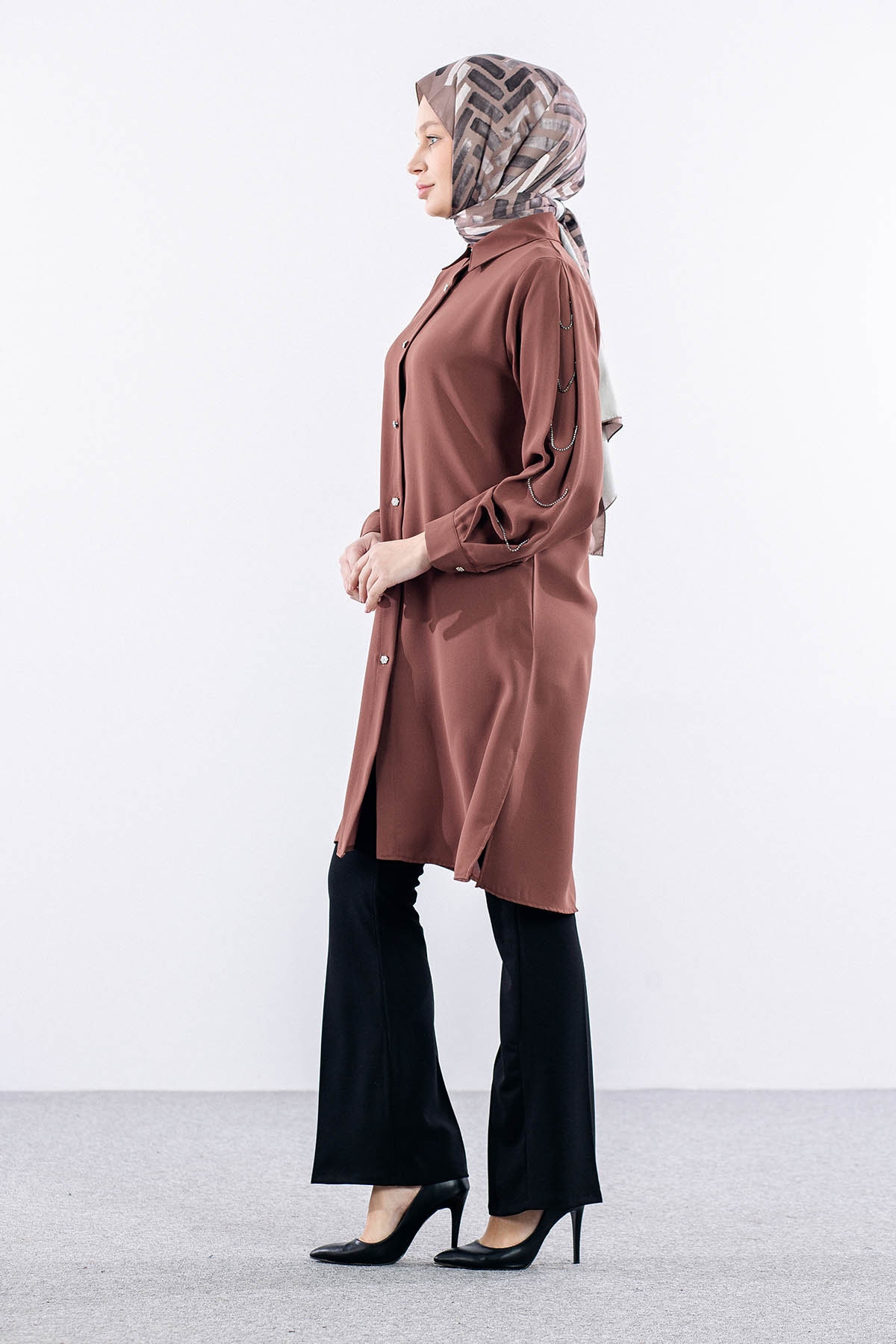 2424 Tunik 42-48 Kol Tas - Kiremit - 3