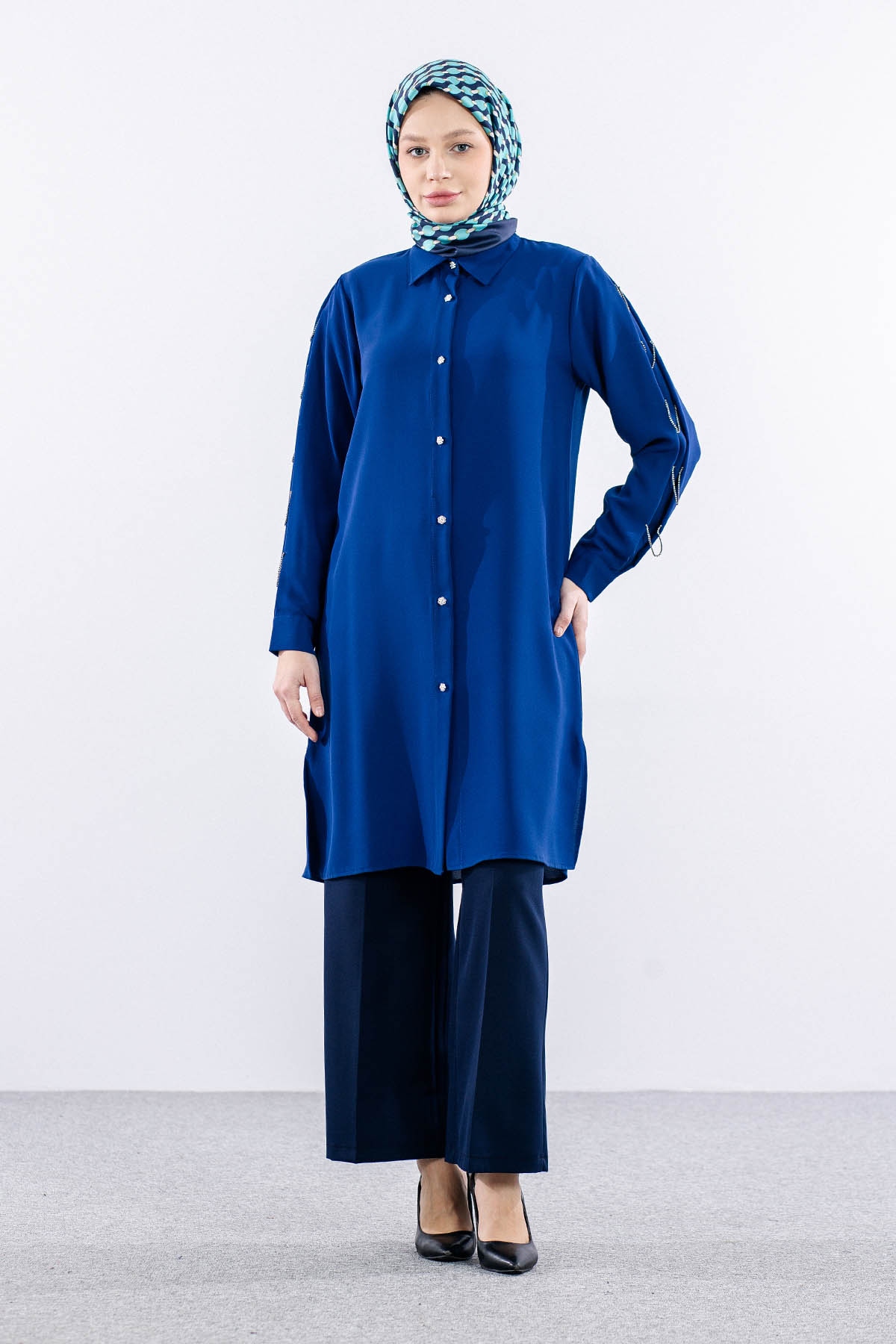 2424 Tunik 42-48 Kol Tas - Sax - 1