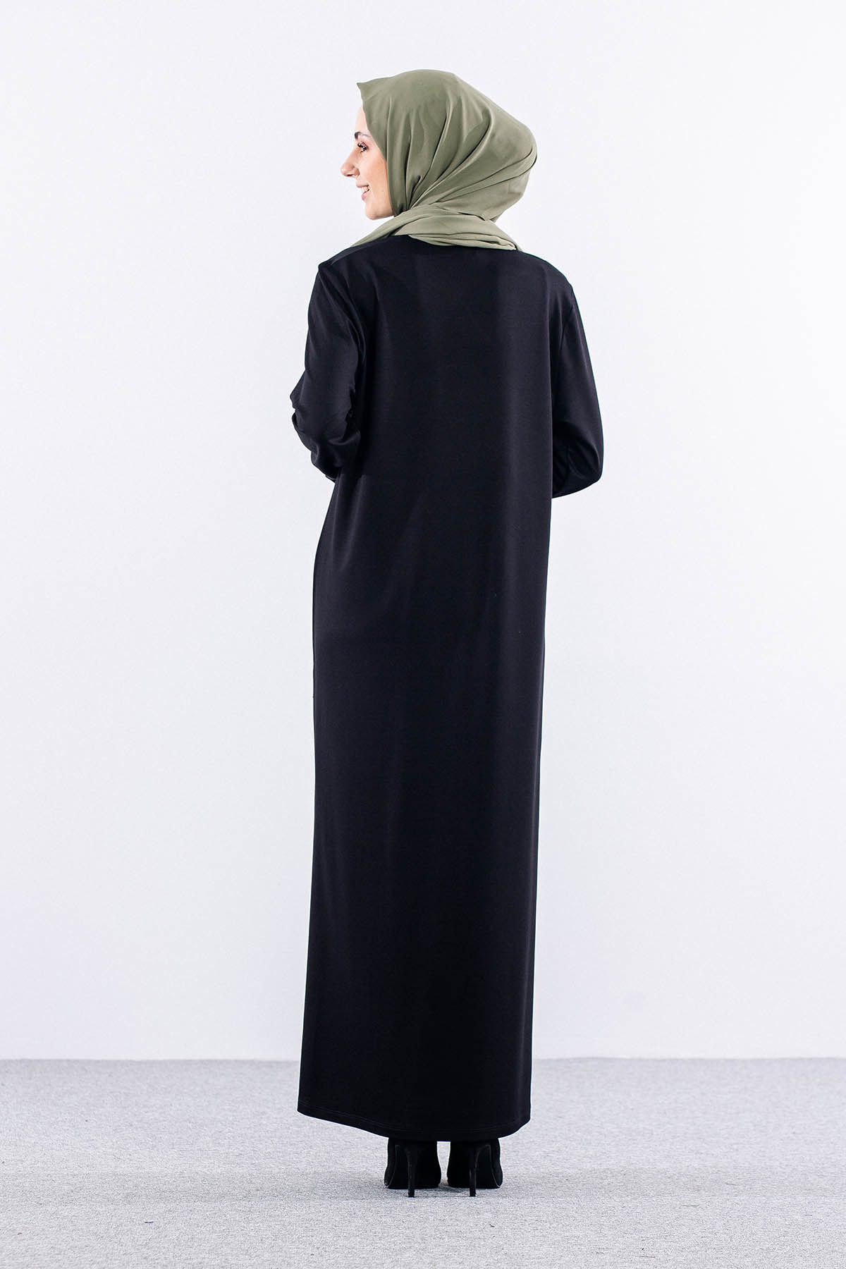 24243 Elbise 44-46-48 çapraztas - Siyah - 5