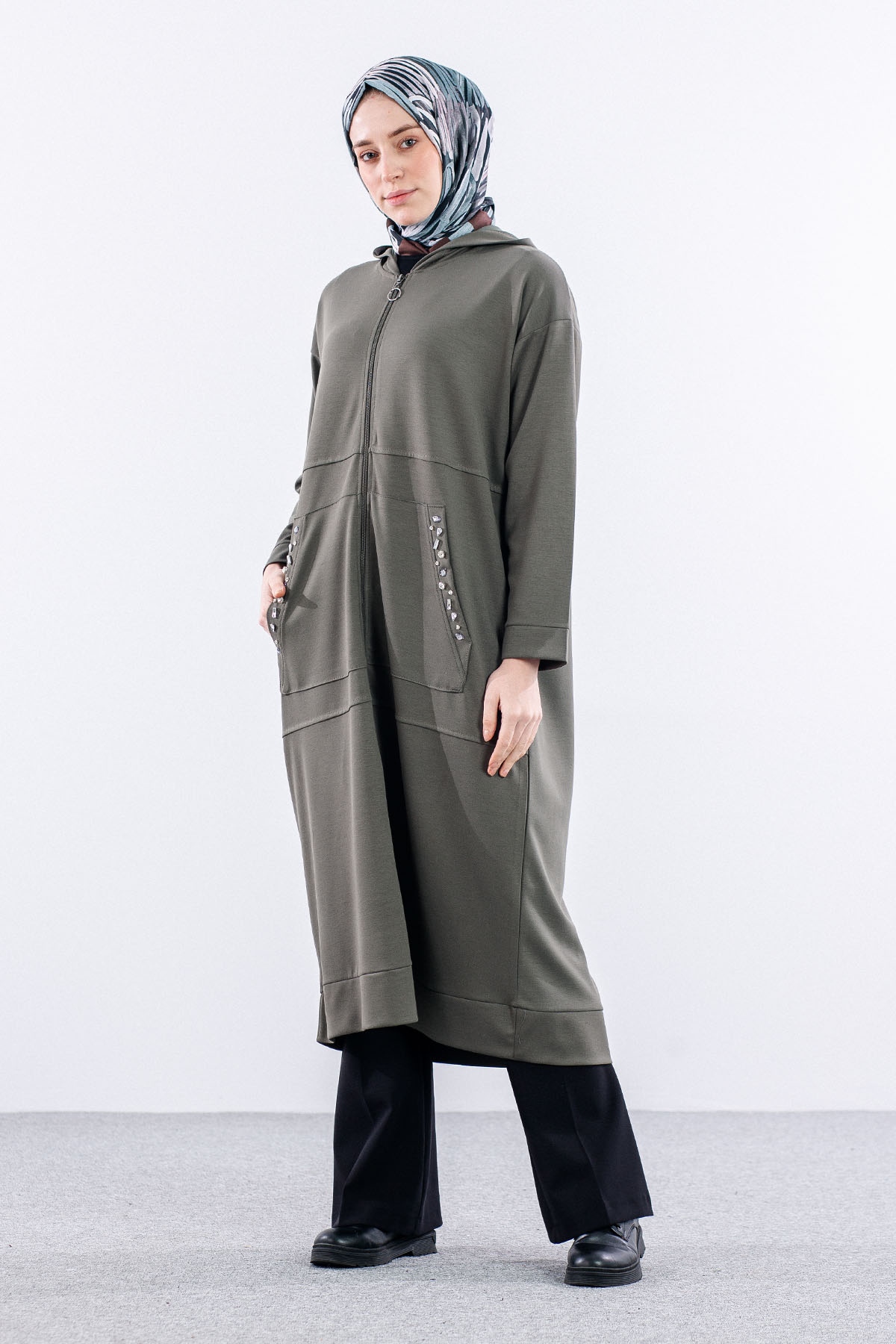 24258 şik Kap 44-46-48 - Haki - 2