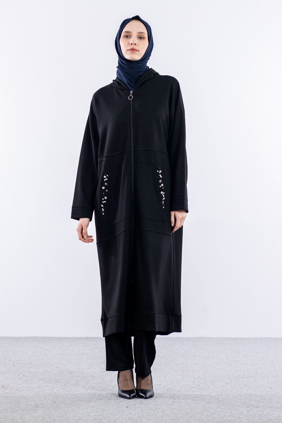 24258 şik Kap 44-46-48 - Siyah - 1