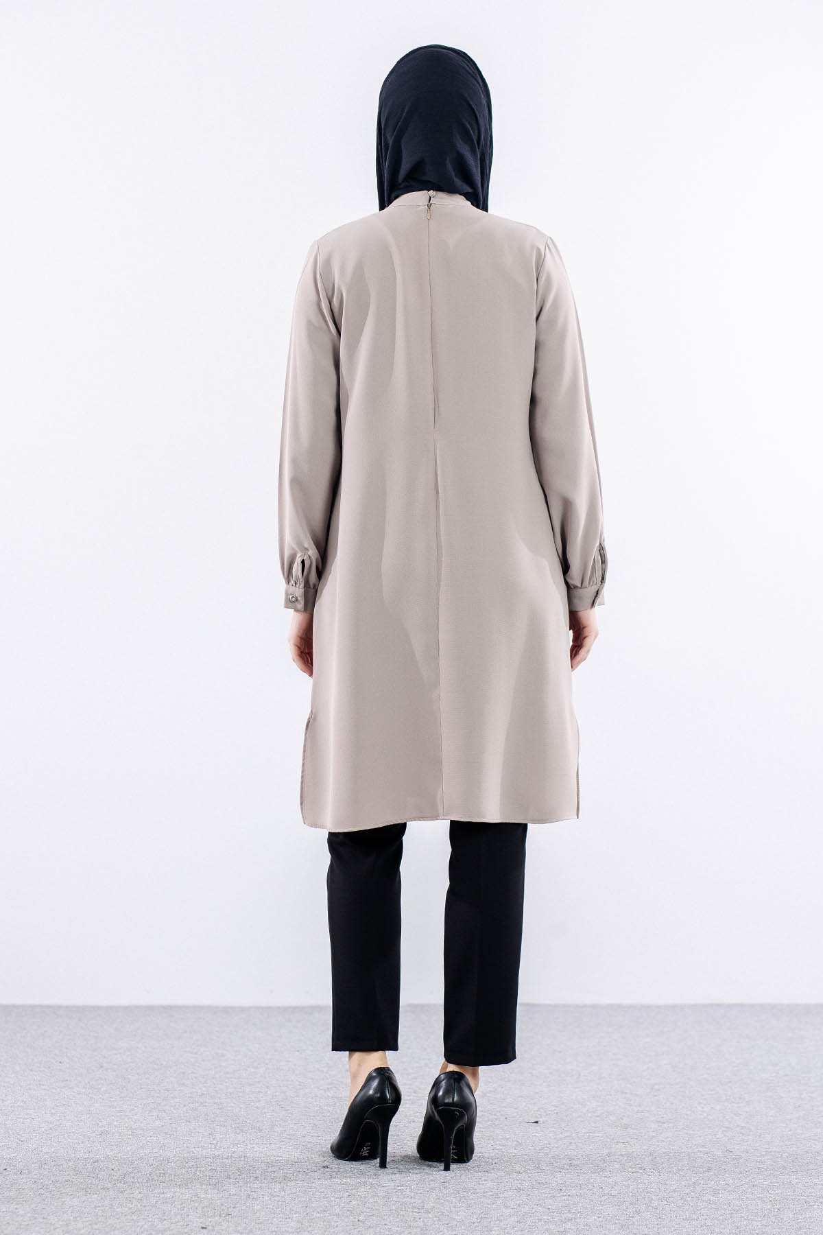 2428 Tunik 42-48 Kravat - Bej - 5