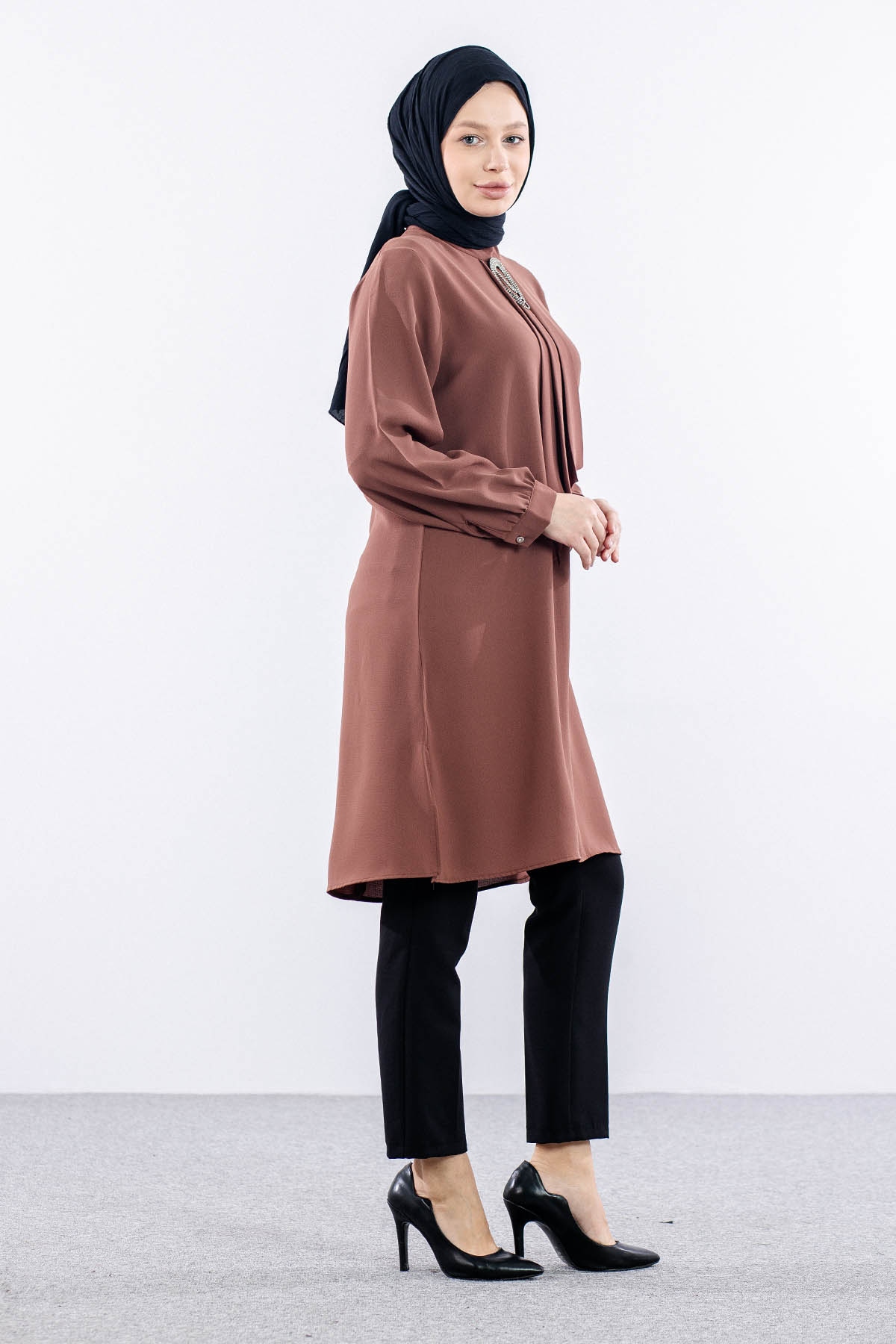 2428 Tunik 42-48 Kravat - Kiremit - 4