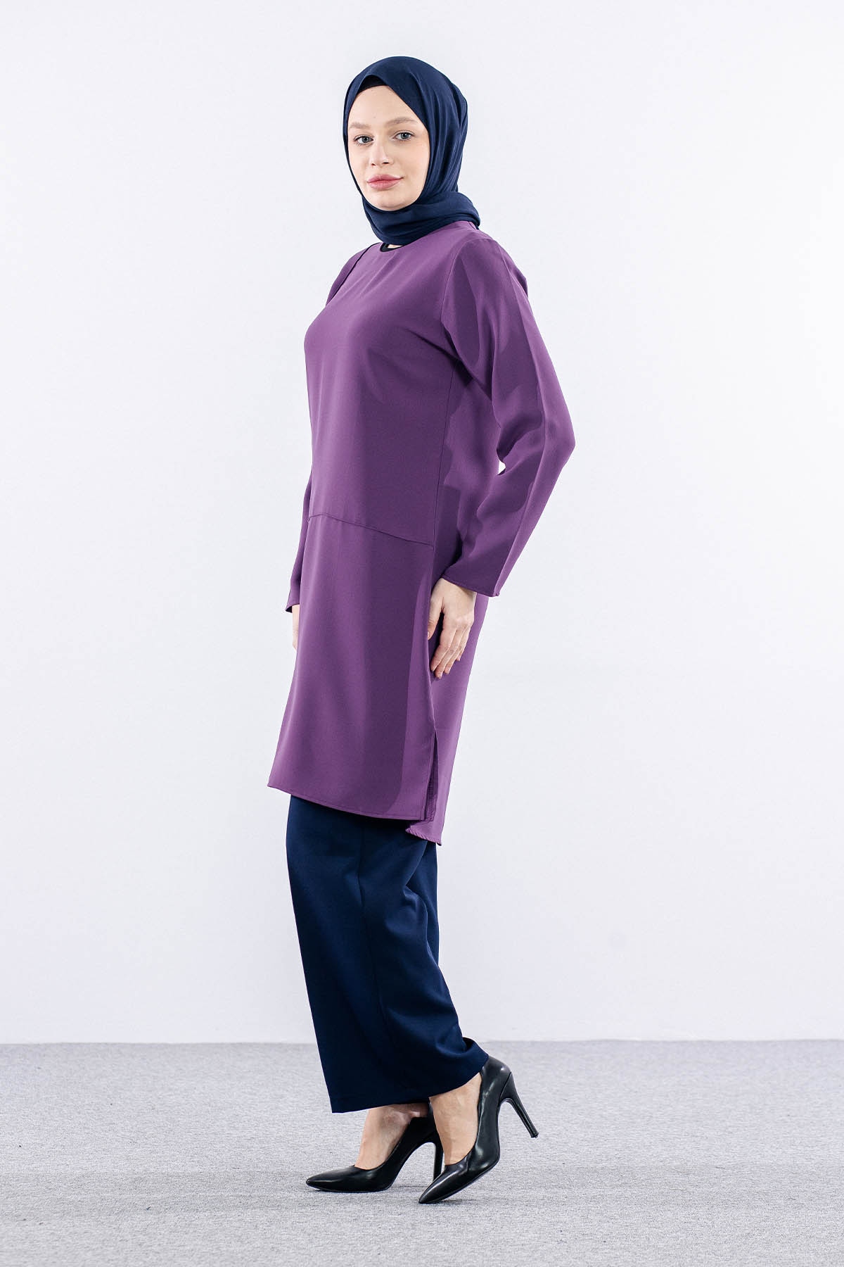 2429 Tunik 42-48 Kare - Lila - 3