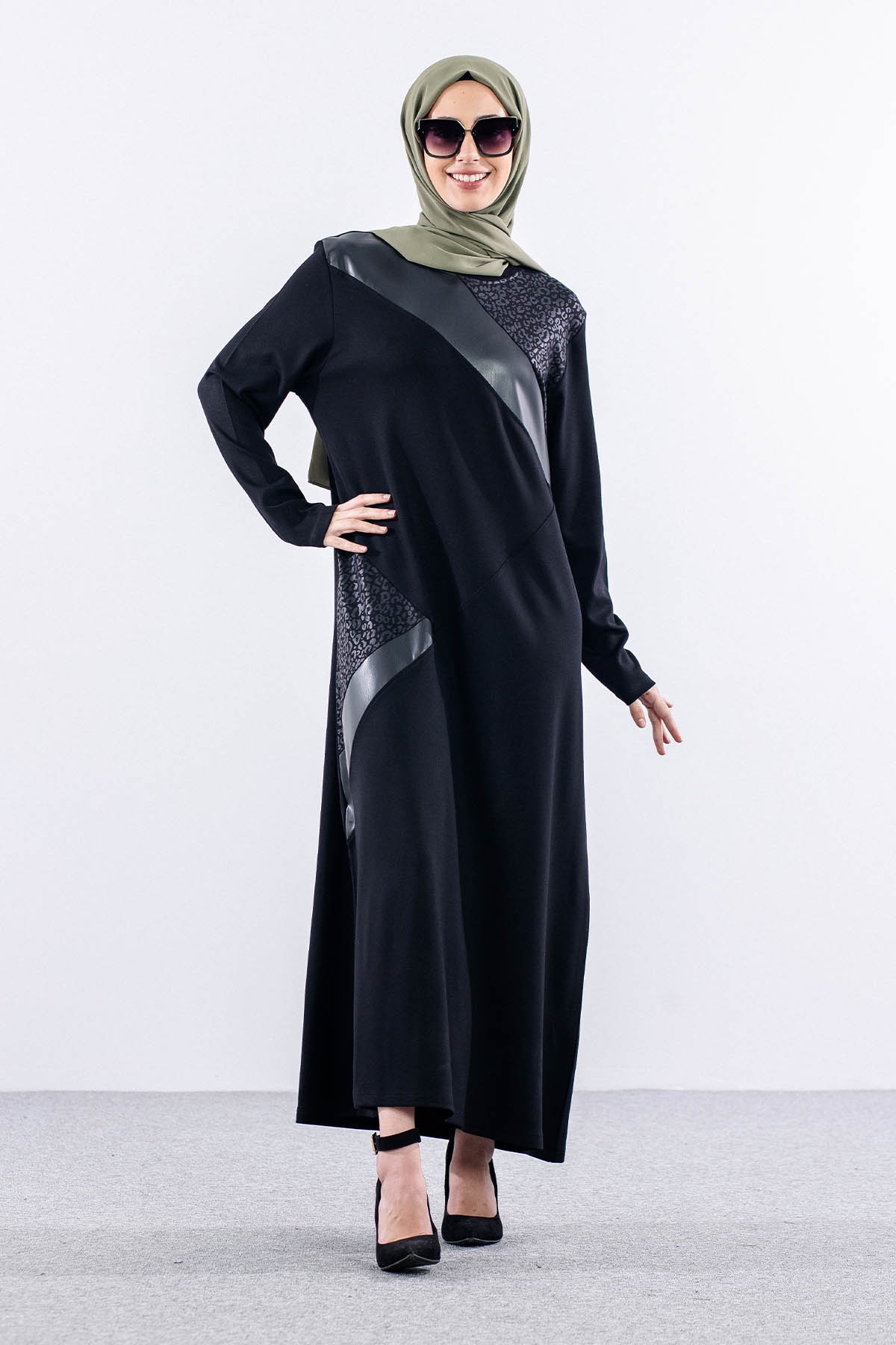 24298 Elbise 44-46-48 Leo - Siyah - 1