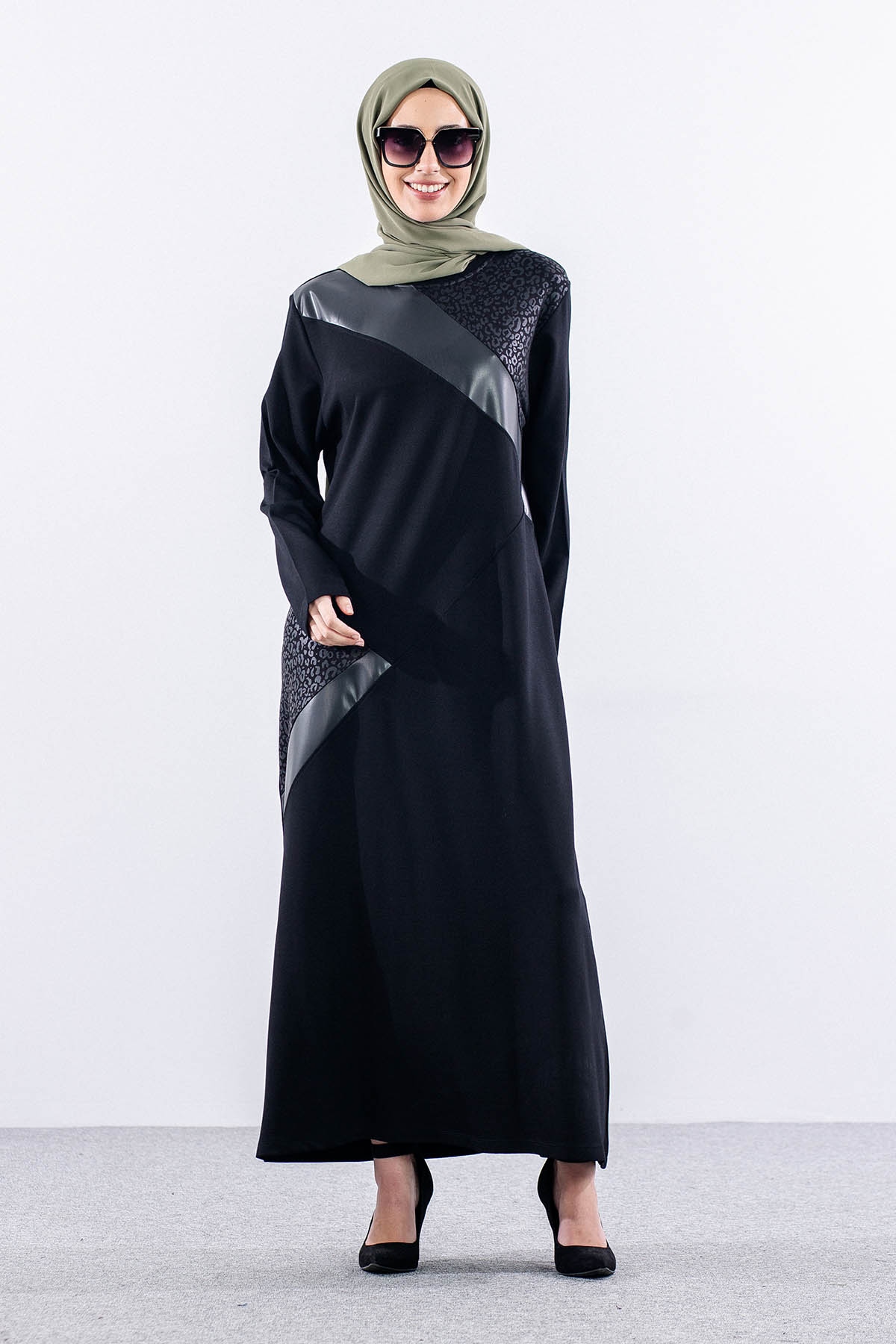 24298 Elbise 44-46-48 Leo - Siyah - 2