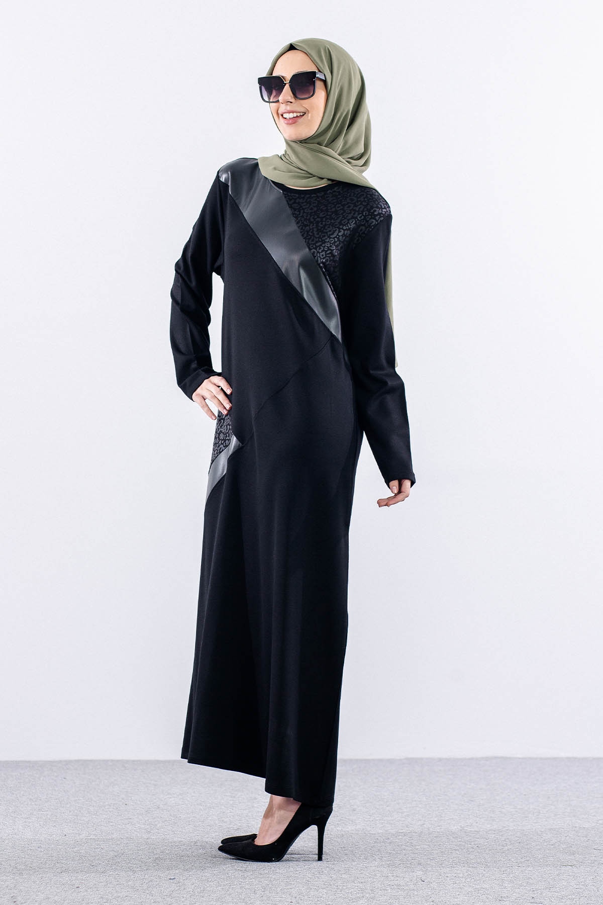 24298 Elbise 44-46-48 Leo - Siyah - 4