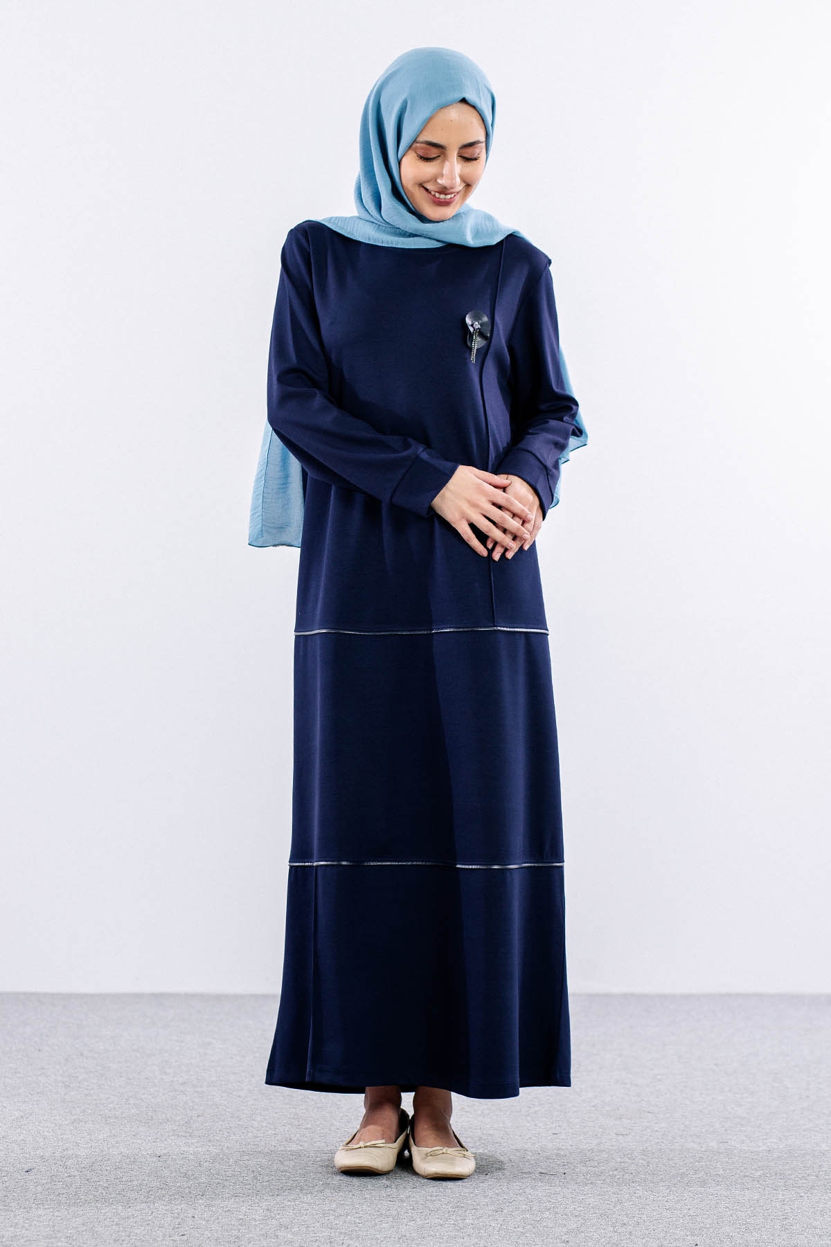 24305 Elbise 44-46-48 - Lacivert - 3