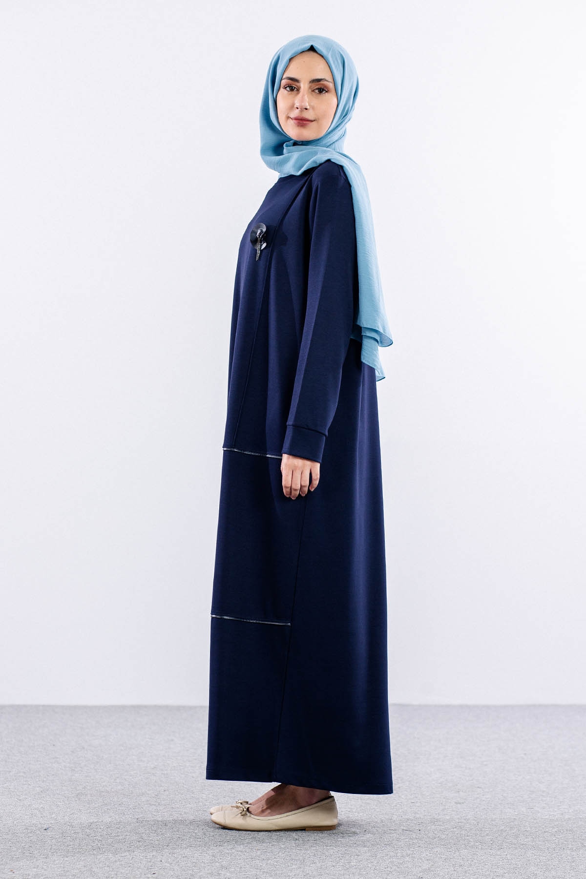 24305 Elbise 44-46-48 - Lacivert - 4