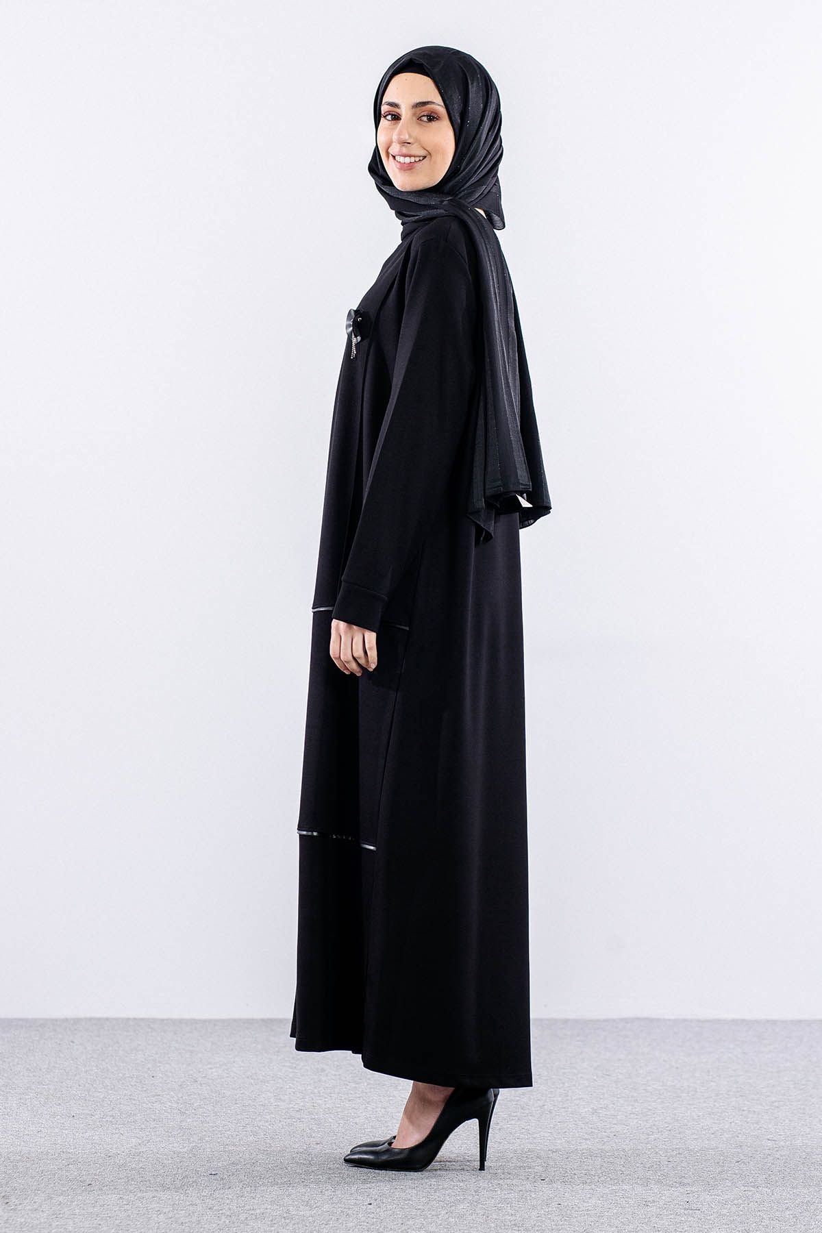 24305 Elbise 44-46-48 - Siyah - 4