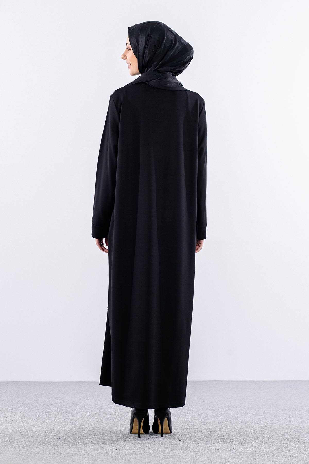 24305 Elbise 44-46-48 - Siyah - 5