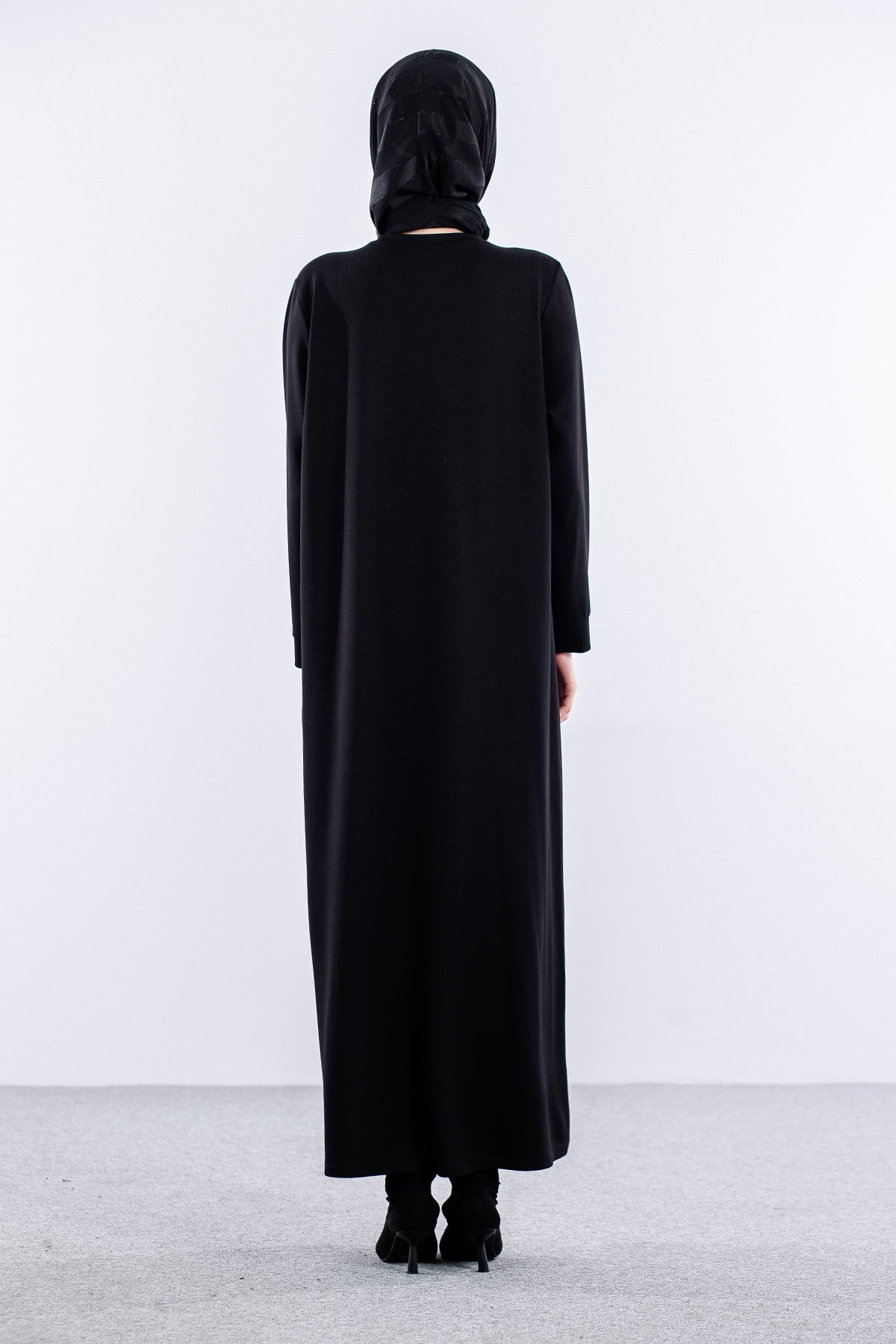 24306 Elbise 44-46-48 - Siyah - 4