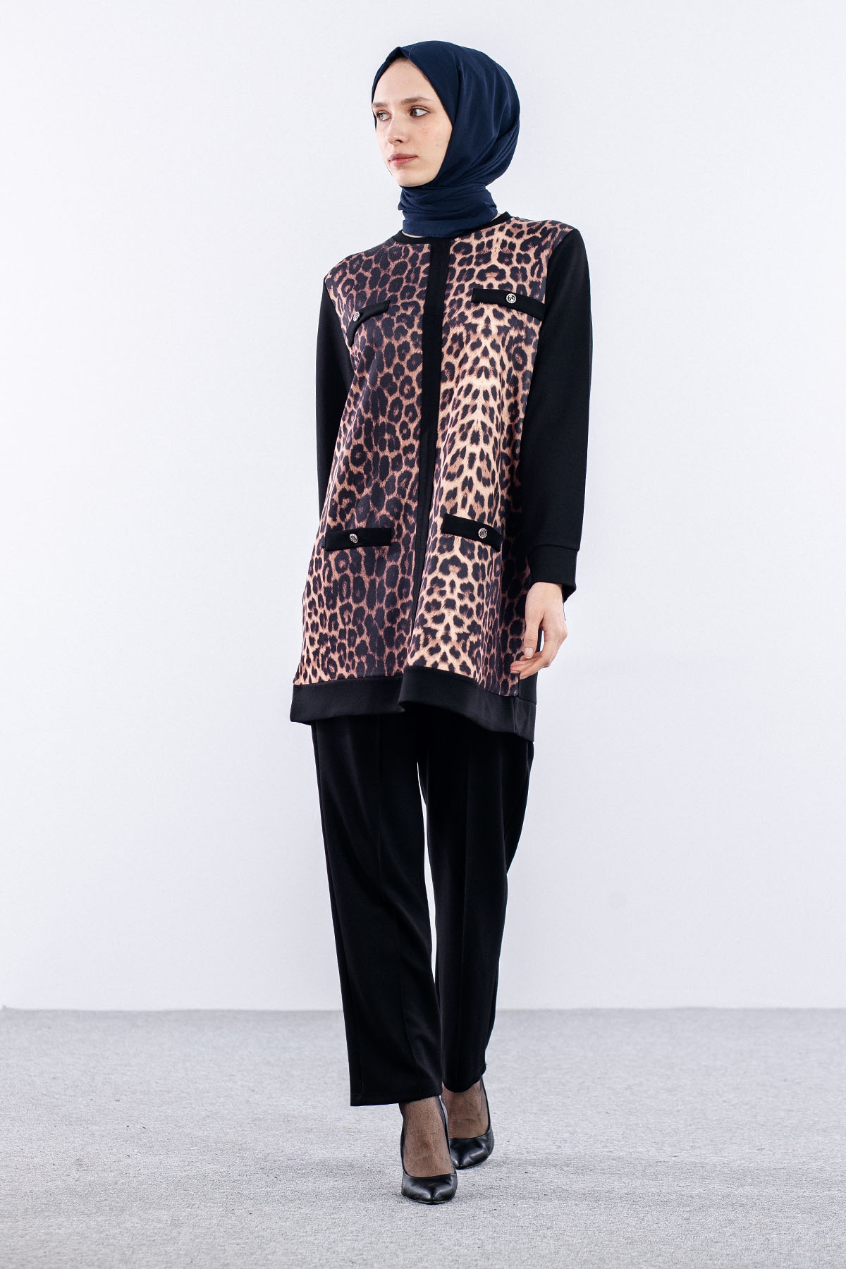 24307 şik Takim 44-46 - Siyah_leopar - 2