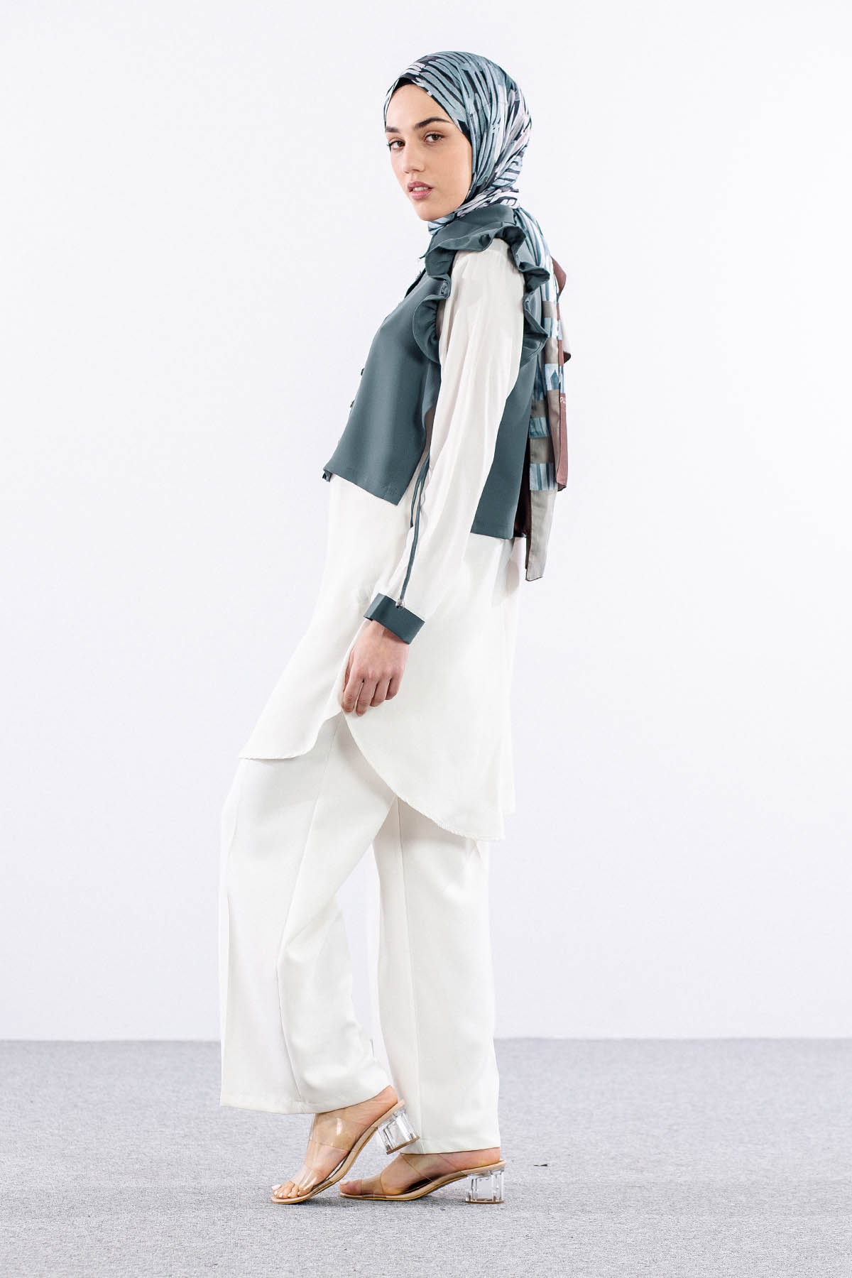 2431 Tunik 42-48 Yeleklı - Haki - 4