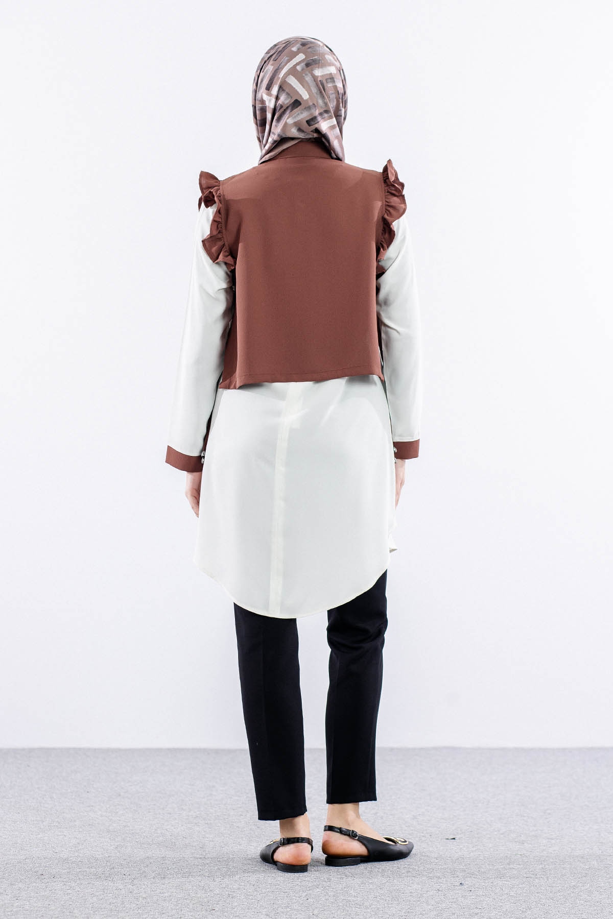 2431 Tunik 42-48 Yeleklı - Kiremit - 6