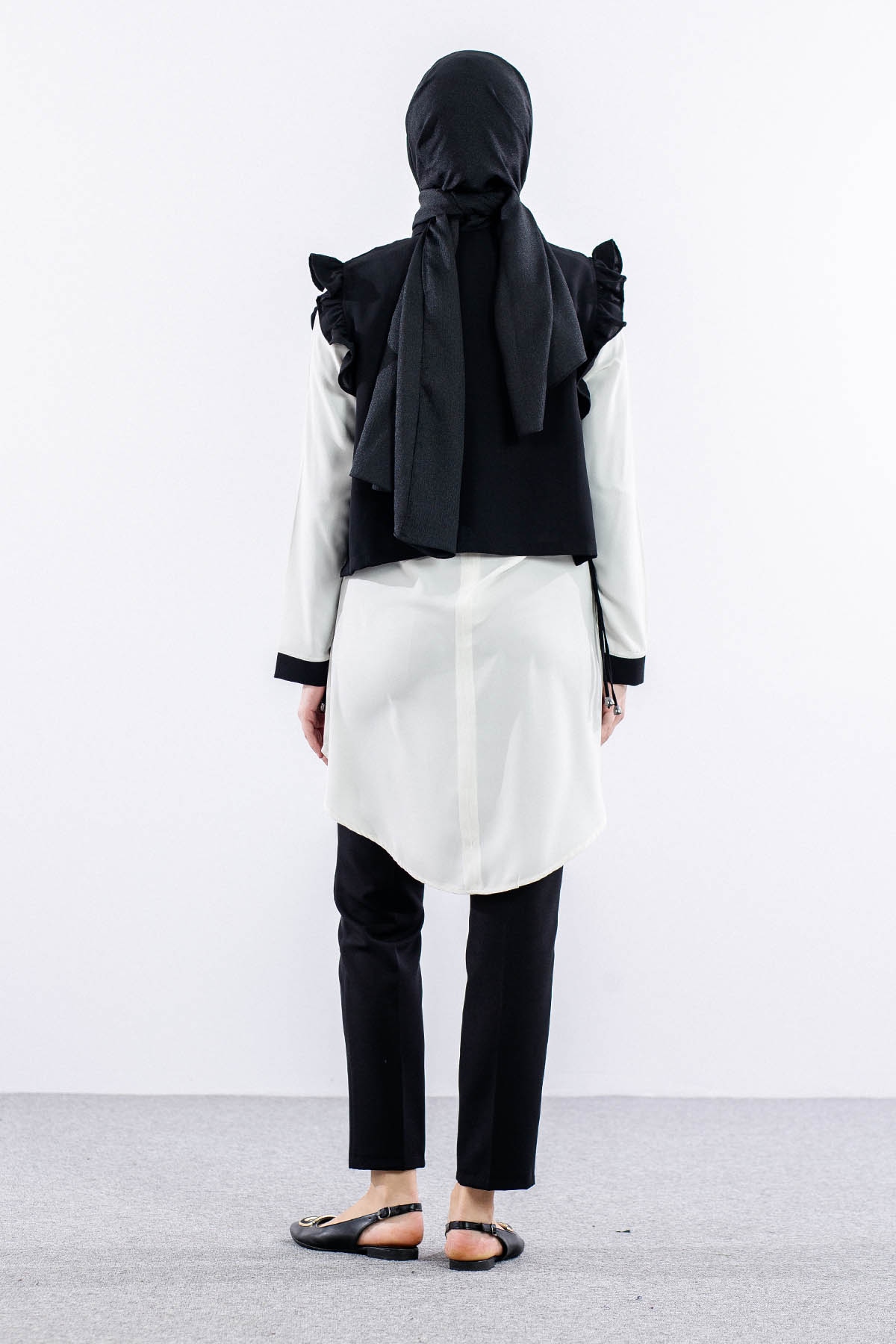 2431 Tunik 42-48 Yeleklı - Siyah - 5