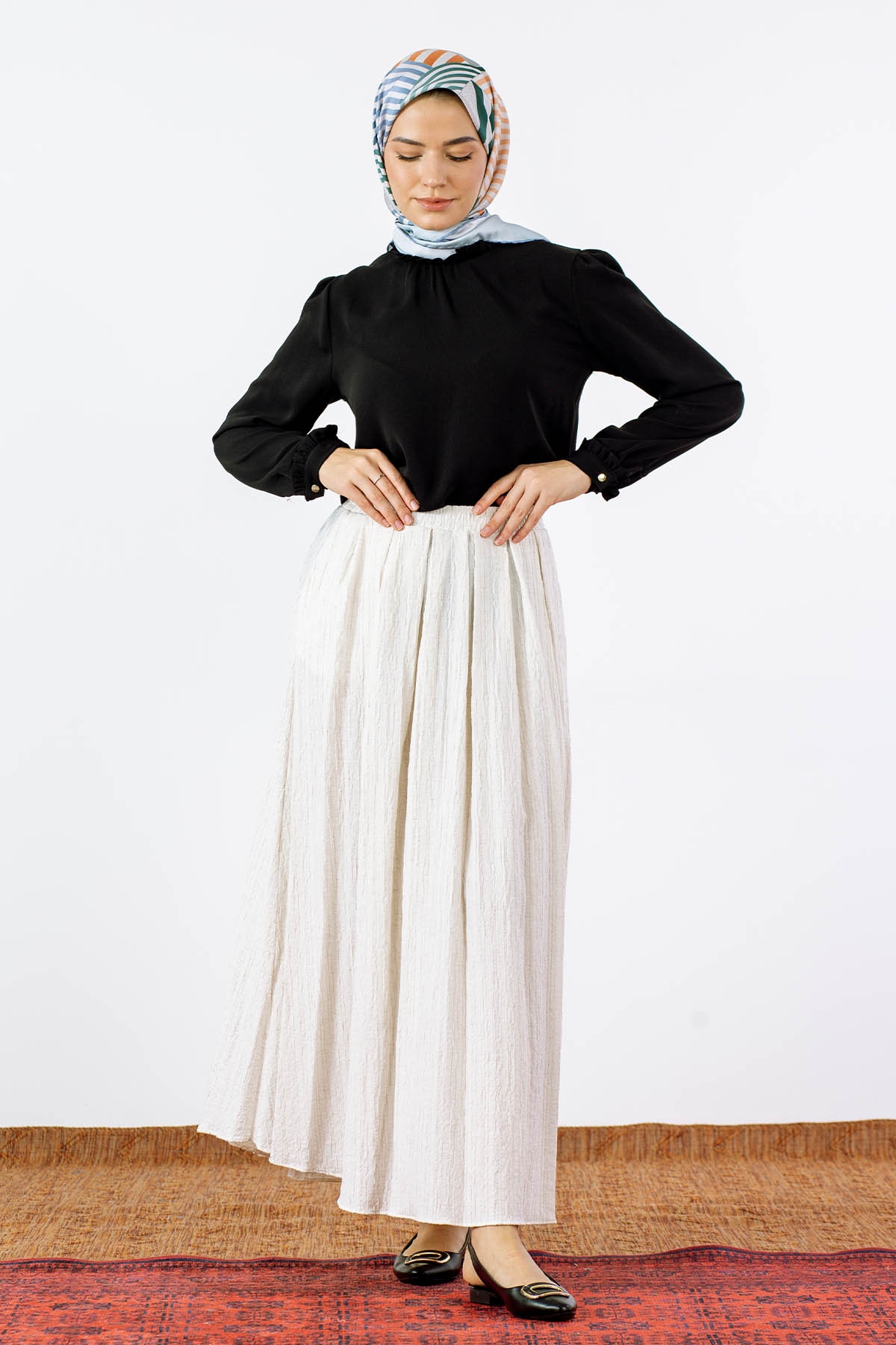 2431092 Plise Etek 38-44 - Ekru - 2